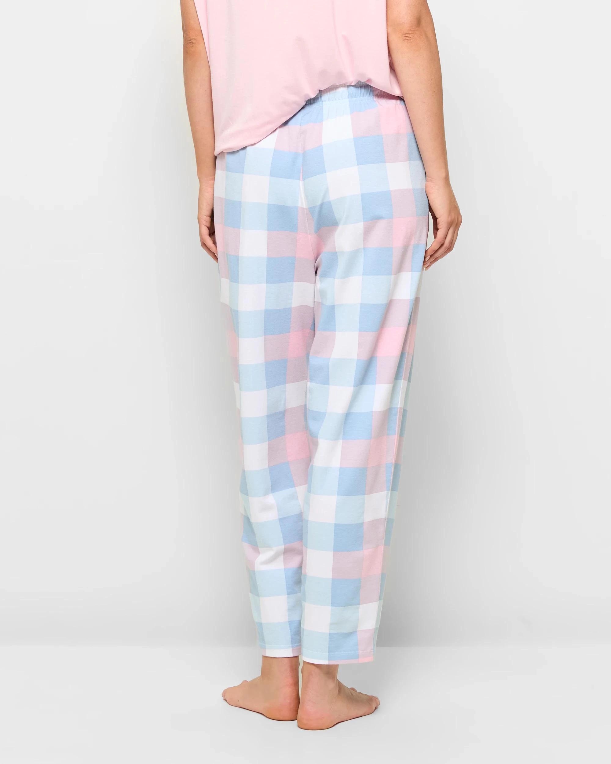 4 Target Woman Australian Cotton Blend Jersey 7/8 Length Pyjama Sleep Pants BLOOM CHECK, 4 of 5