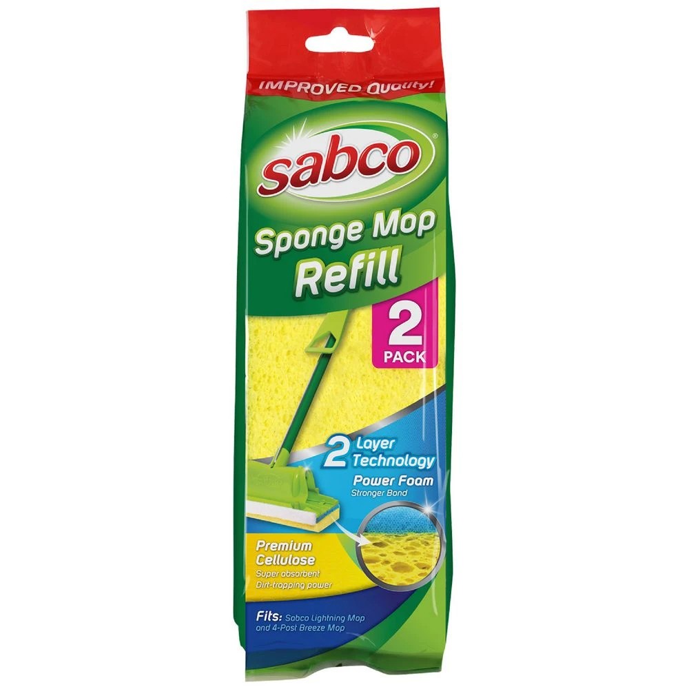 1 Sabco Sponge Mop Refill 2 Pack, 1 of 3