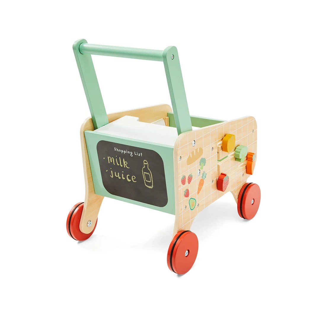 8 4 Piece Wooden Shopping Cart Playset, 8 of 10