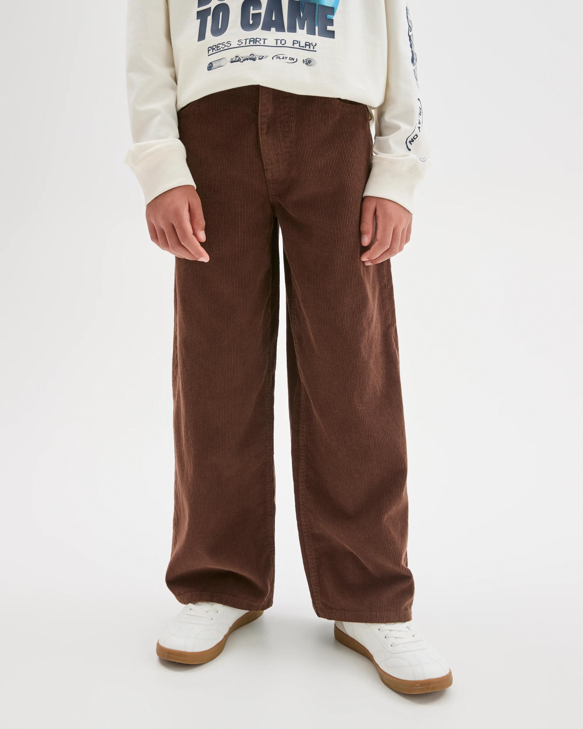 3 Target Kids Cord Wide Fit Jeans BROWN, 3 of 6