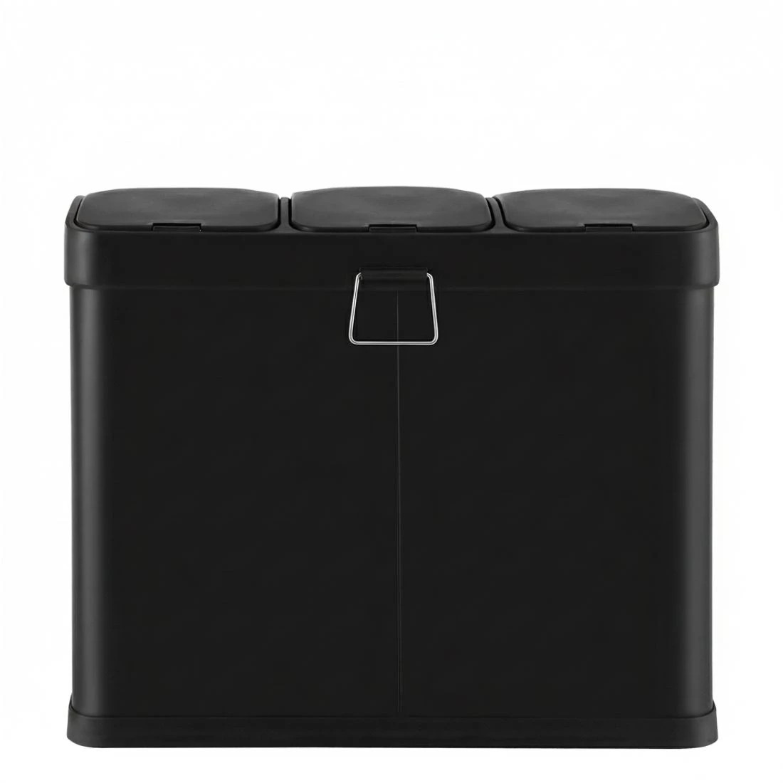 4 Cefito Pedal Bins Rubbish Bin Triple Compartments Waste Recycle Dustbins 45L - Black, 4 of 4