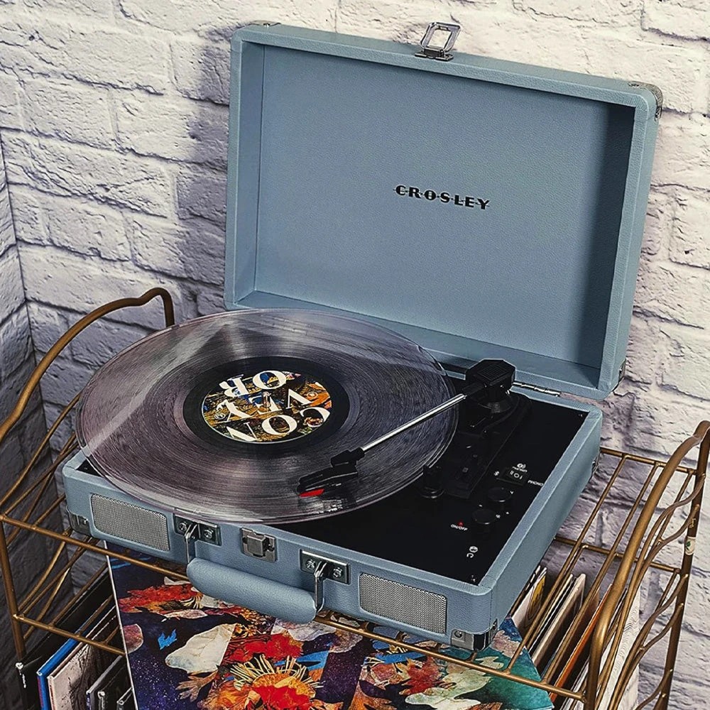 2 Crosley Cruiser Bluetooth Portable Turntable - Tourmaline + Bundled Crosley Record Storage Crate - Assorted, 2 of 5