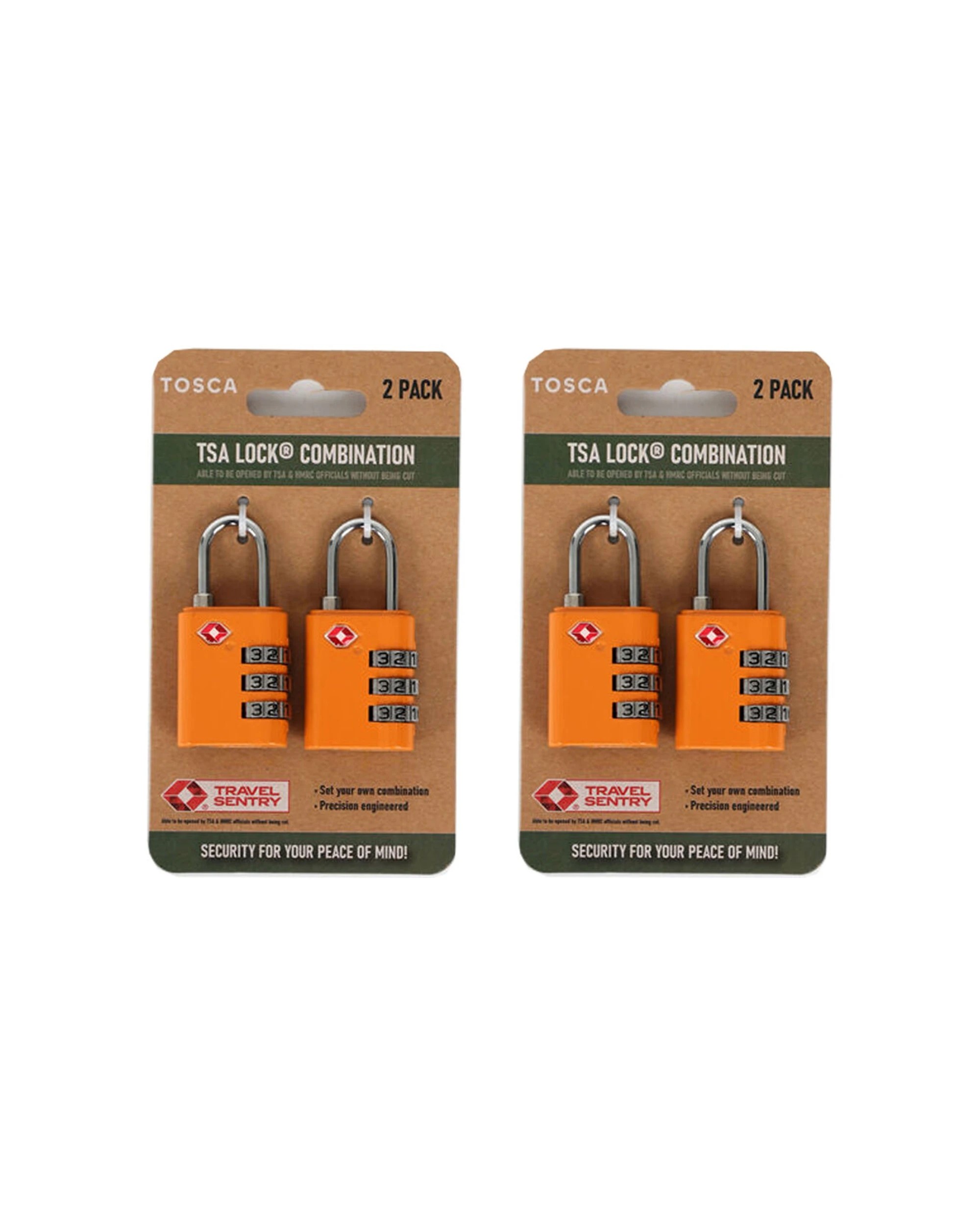 1 Tosca 4Pc Travel Luggage Suitcase Tsa Combination Lock - Orange, 1 of 1