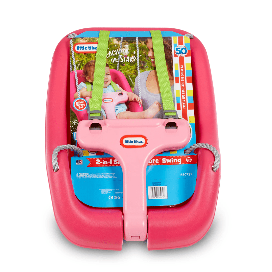 2 Little Tikes 2-in-1 Snug and Secure Swing - - Pink, 2 of 6