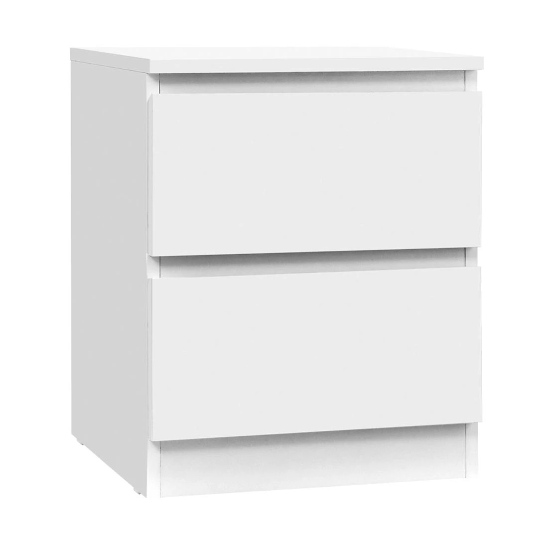 1 Artiss Bedside Table 2 Drawers Nightstand Bedroom Storage Compact Design Space Saving Modern Decor Easy Assembly - White, 1 of 8