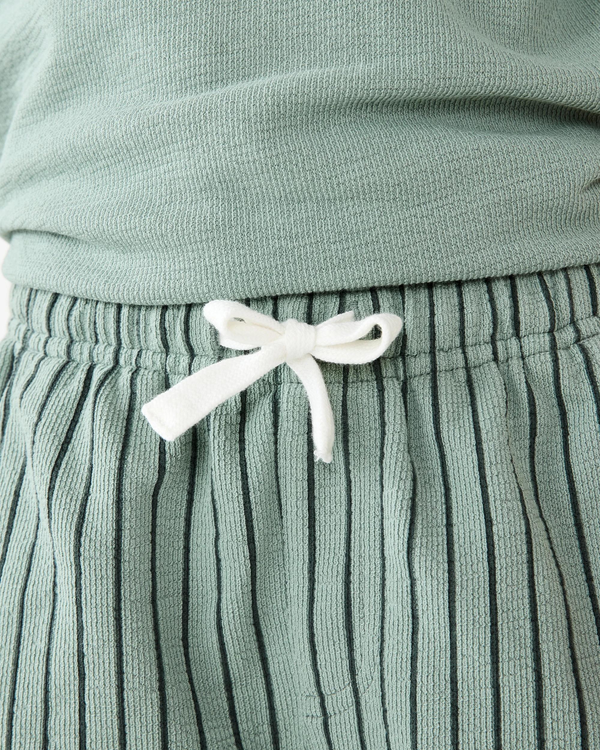 3 Textured Knit Shorts Grn Stripe, 3 of 7