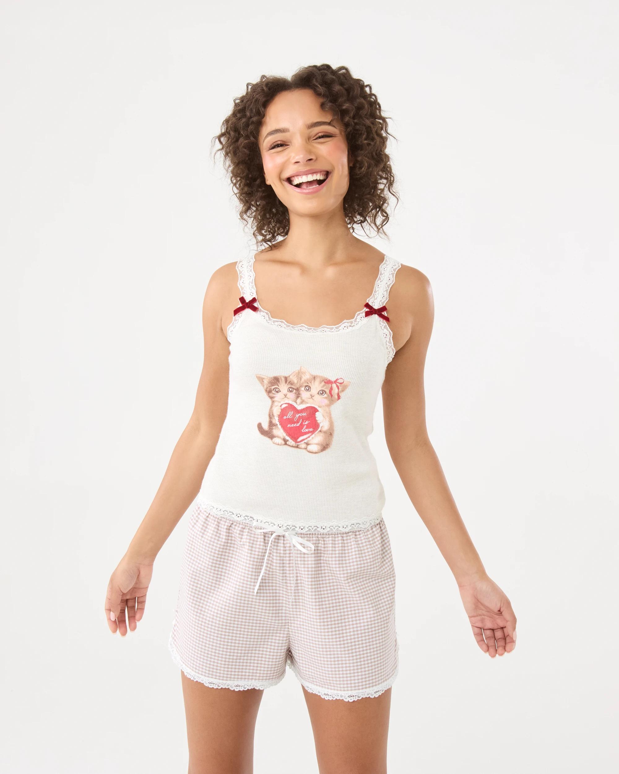 8 Cotton Yarn Dyed Lace Trim Woven Shorts Brown Ging, 8 of 8