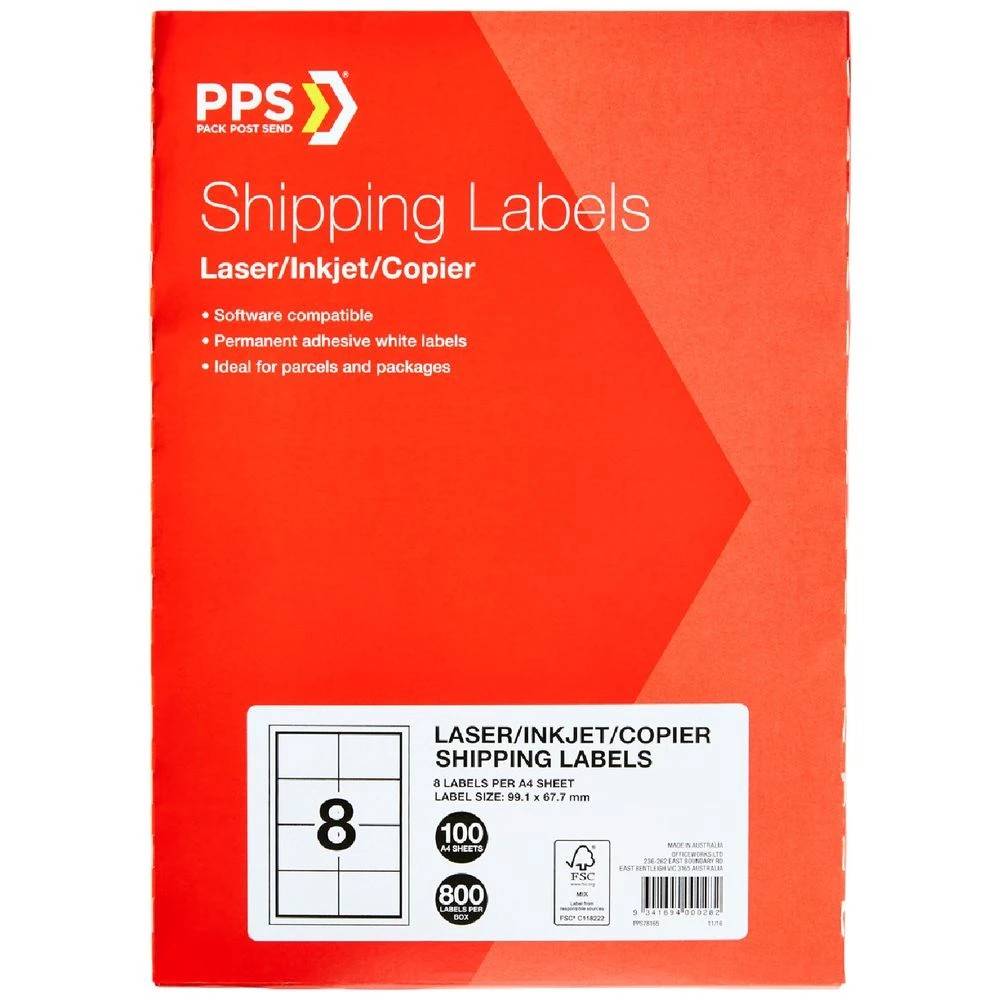 1 PPS Inkjet Laser Shipping Labels 8UP 100 Sheets, 1 of 3