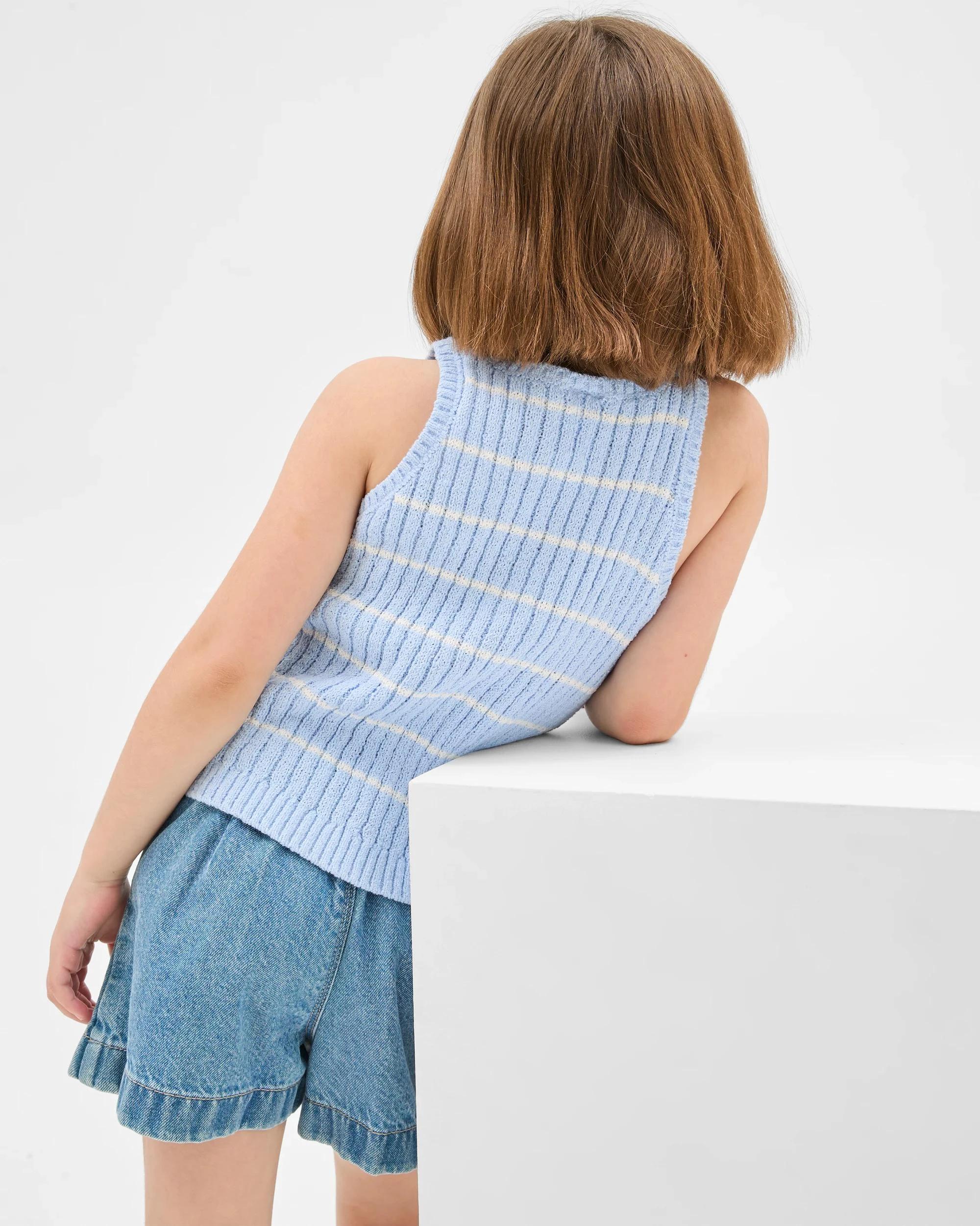 4 Target Australian Cotton Blend Younger Girls Knit Tank BLUE / STRIPE, 4 of 6