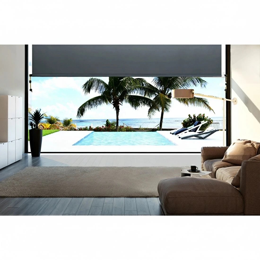 4 Instahut Outdoor Blinds out Roll Down Awning Window Shade 2.1X2.5M - Grey, 4 of 6