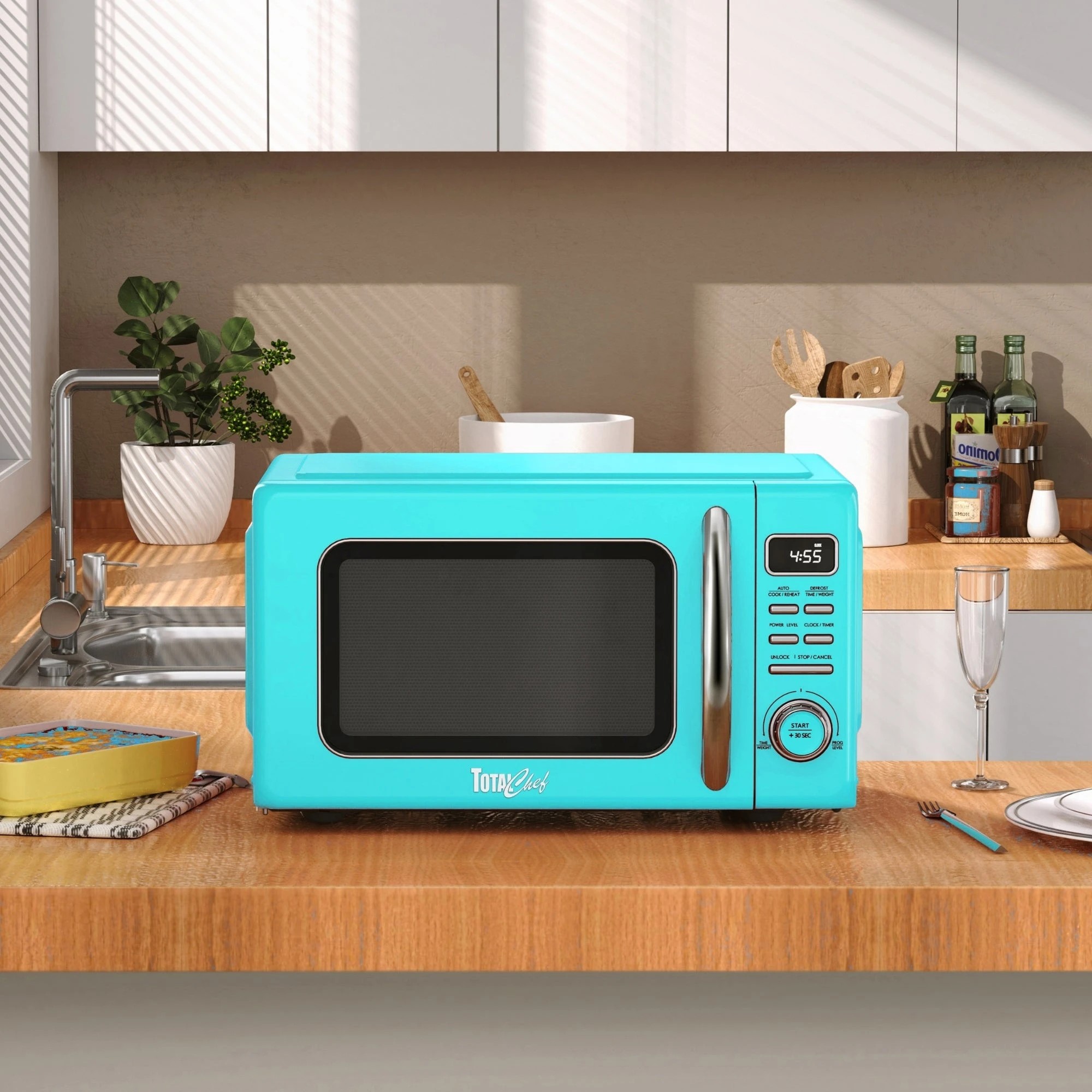 3 Total Chef Retro Microwave Oven 25L - Blue, 3 of 7