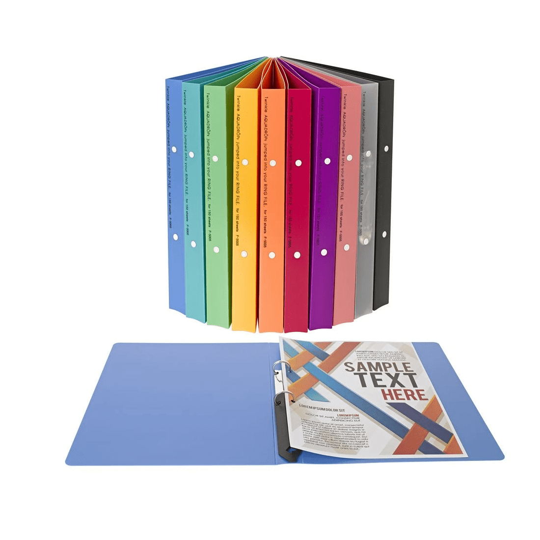 5 Aqua Drops Binder A4 2 O-Ring 18mm Twist White, 5 of 6