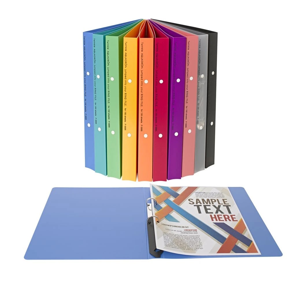 5 Aqua Drops Binder A4 2 O-Ring 18mm Twist White, 5 of 6