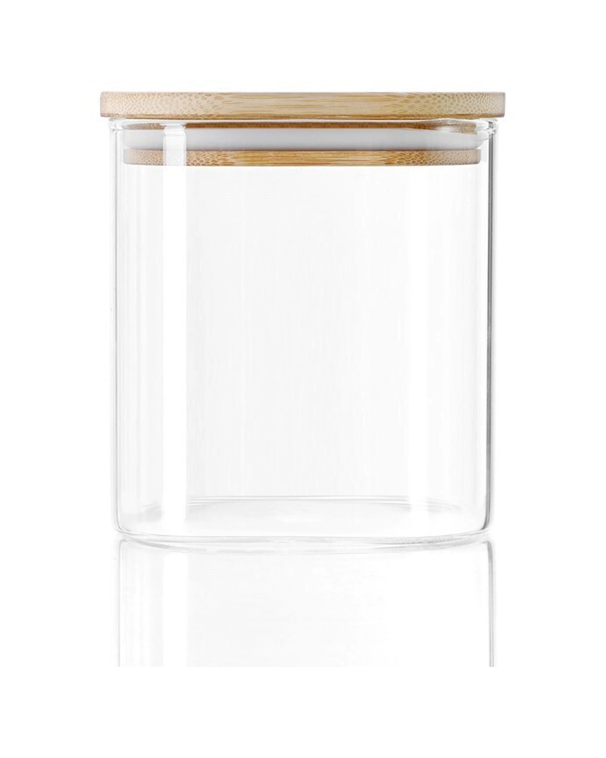 4 Lemon & Lime Camden Square Glass Jar 800ml Bamboo Lid Kitchen Storage Container
 - Natural, 4 of 6