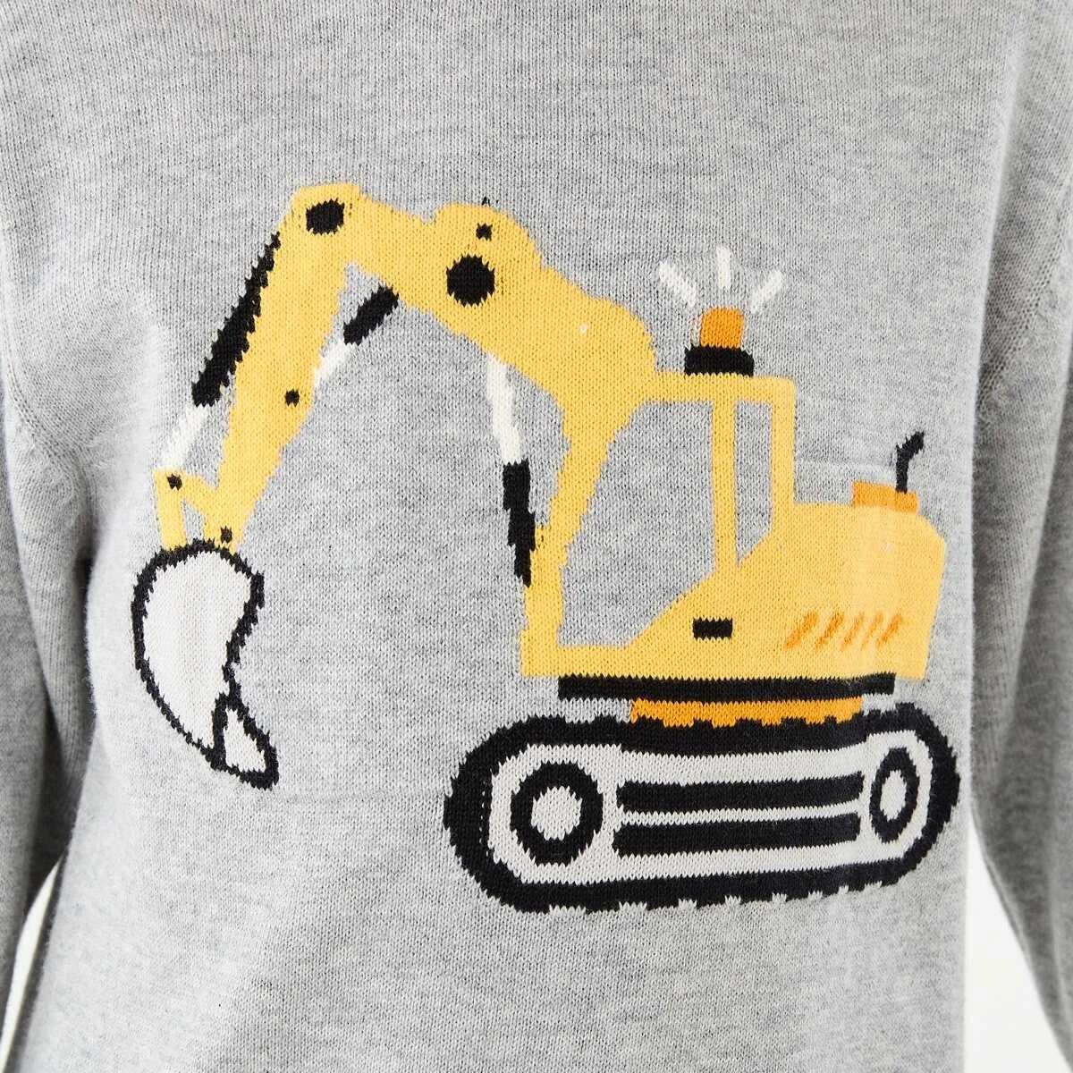 4 Jacquard Crew Neck Top Gry Digger, 4 of 9