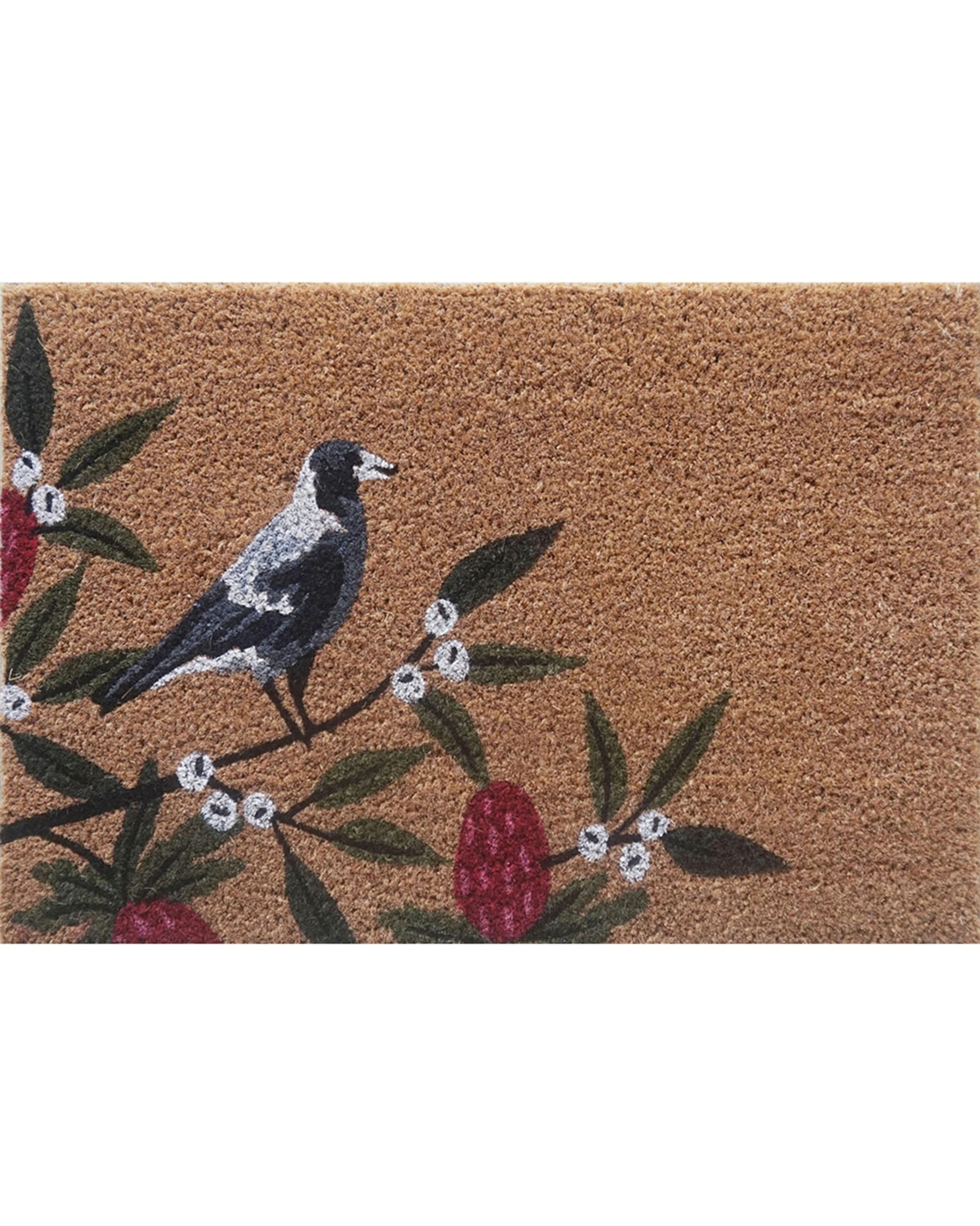 1 Solemate PVC-Coir Magpie Bush 45x75cm Outdoor Doormat Home Furnishings - Natural, 1 of 1