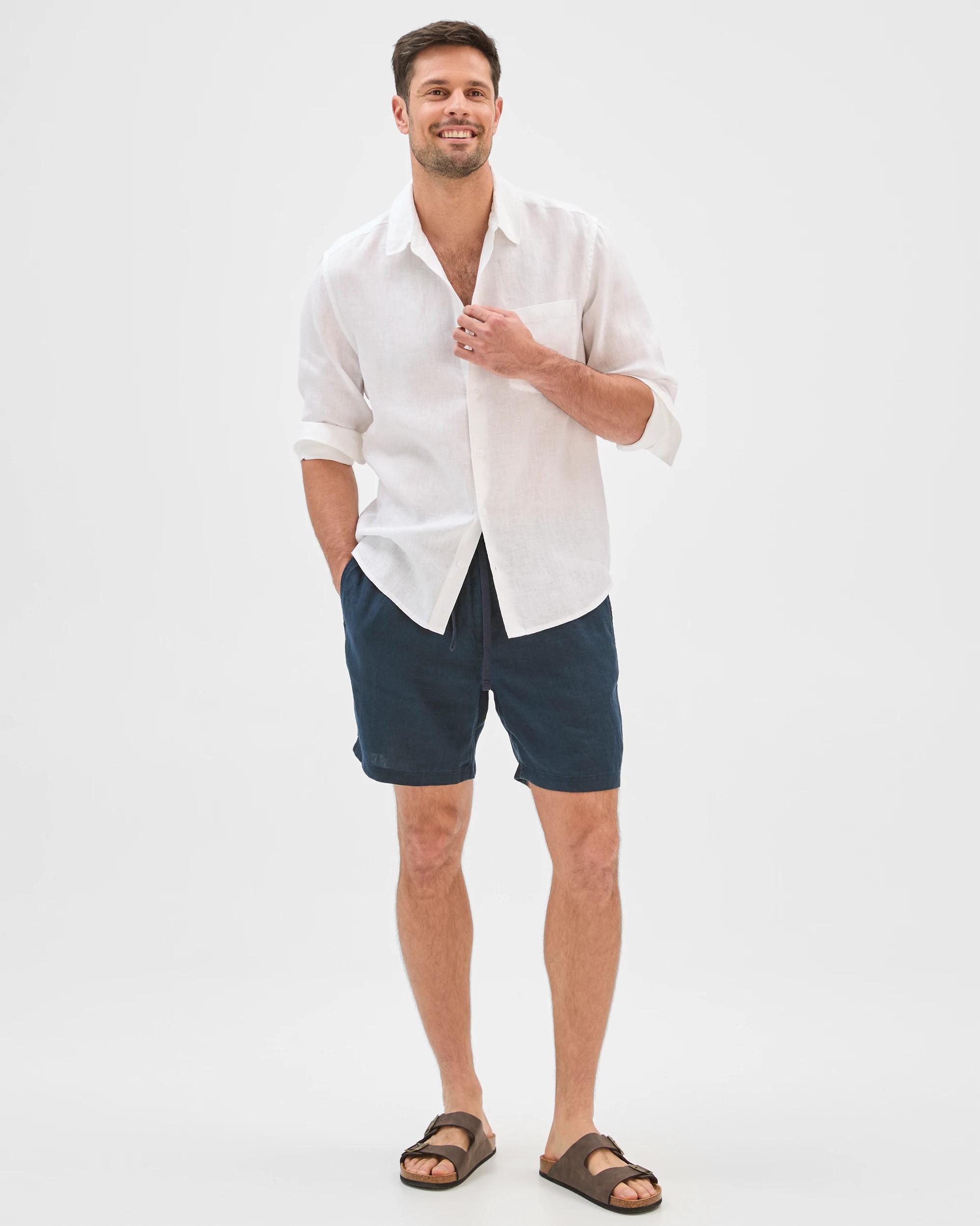 1 Target Man European Linen Shorts NAVY, 1 of 8