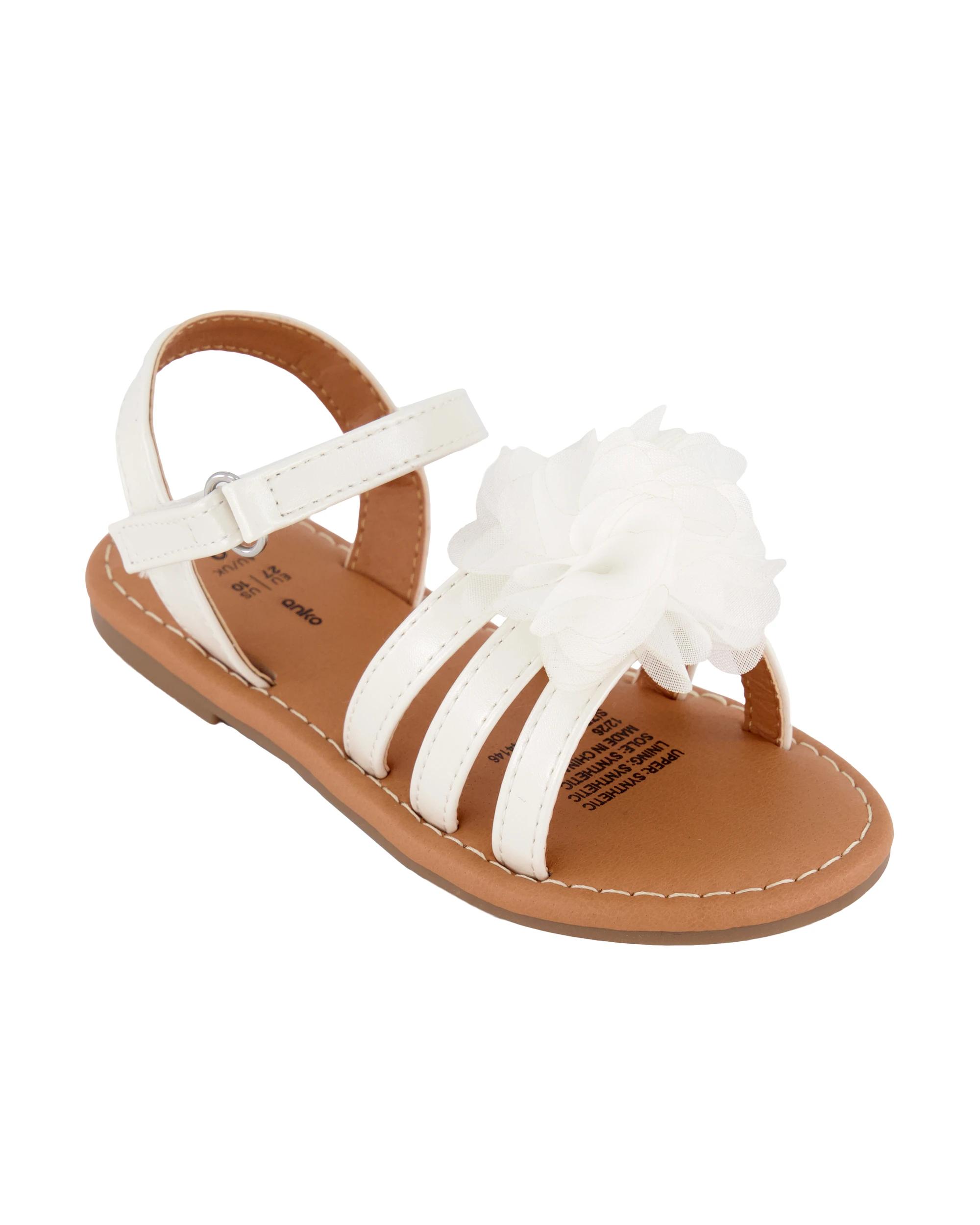1 Junior Weave Sandals Wht Flower, 1 of 4