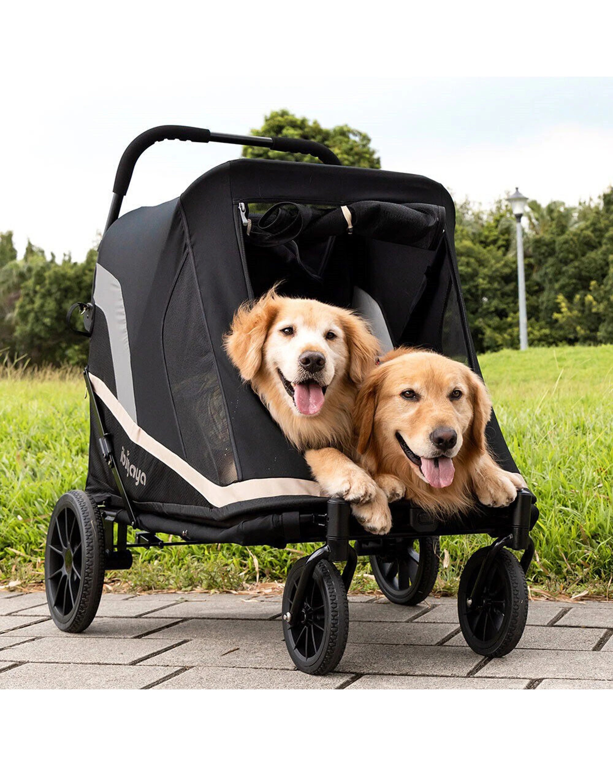 8 Ibiyaya Grand Cruiser Large Dog Stroller Pet Pram Up To 50kg Safety Brakes - Black, 8 of 8