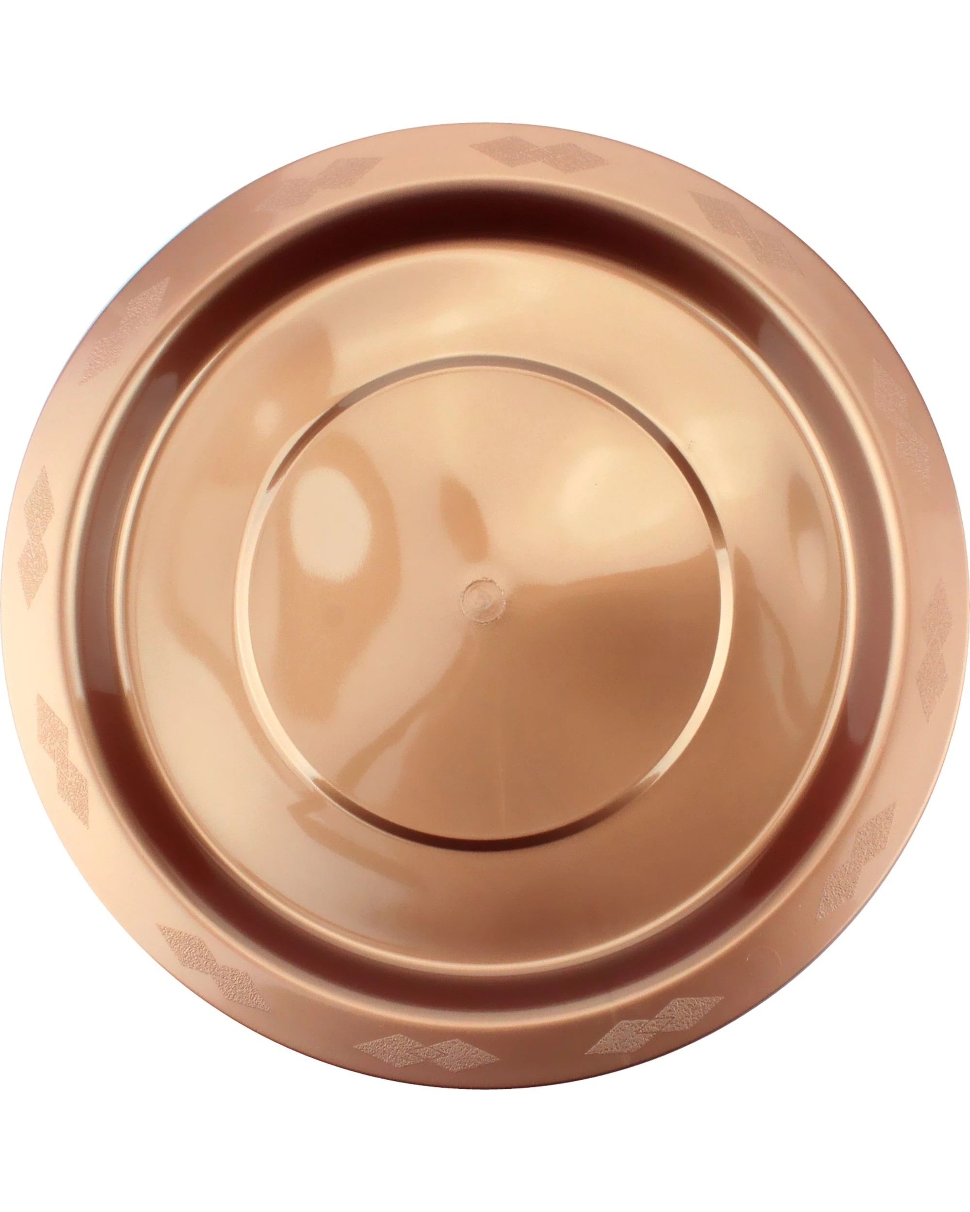 1 Alpen Rose Gold Large Round Plastic Plates Pack of 20 - Rose Gold, 1 of 3