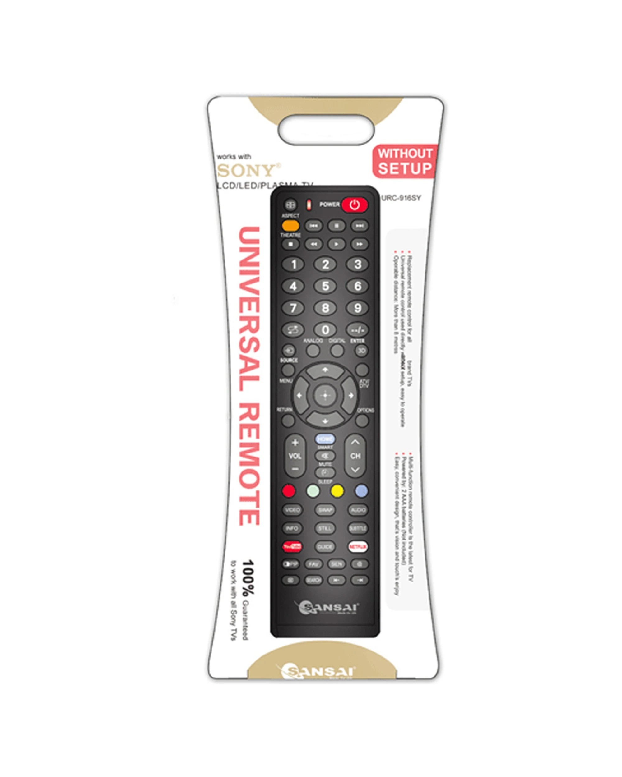 2 Sansai Universal LCD LED Television Replacement Spare Remote Control Sony - Black, 2 of 2