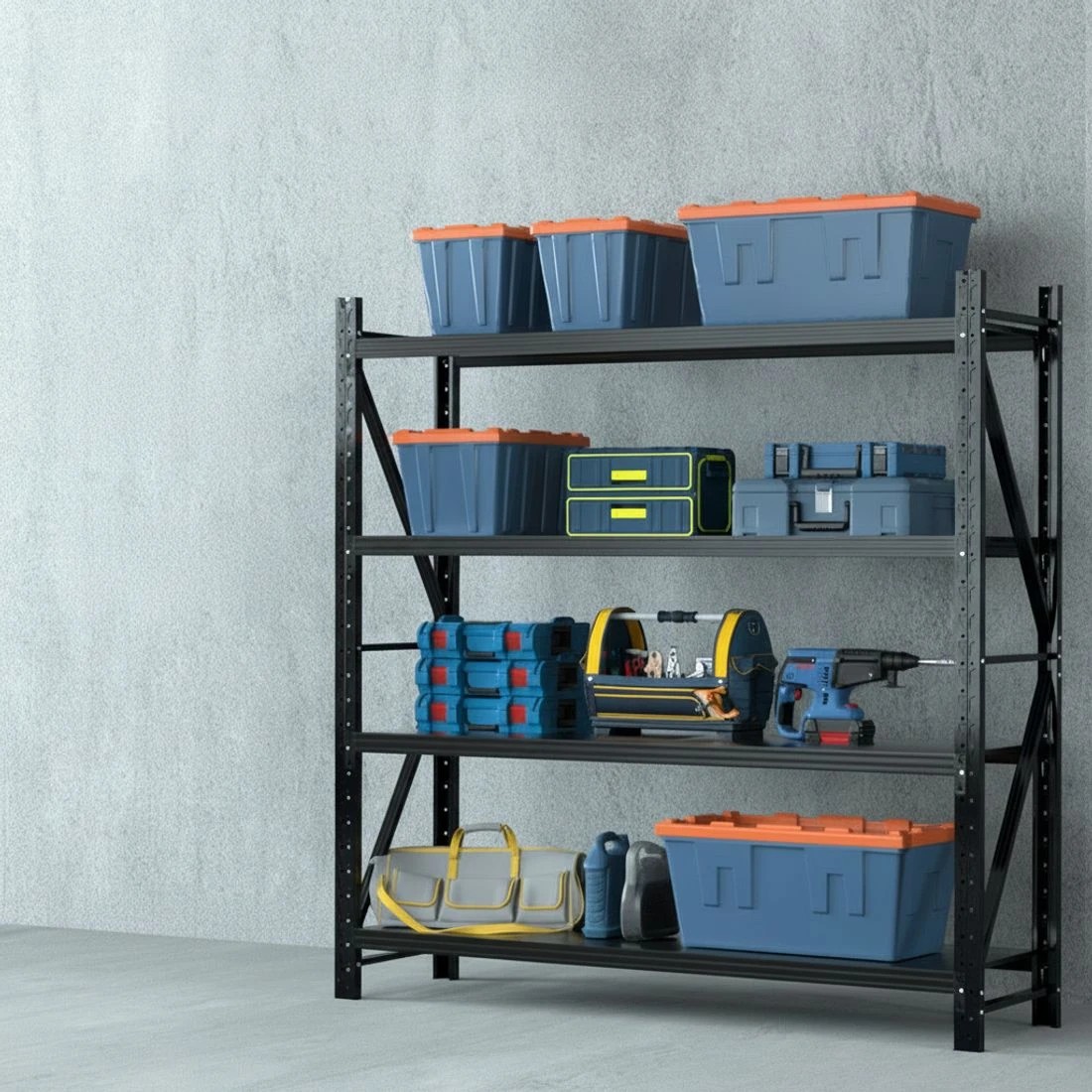 4 Giantz 4Mx2M Garage Shelving Warehouse Rack - Black, 4 of 6