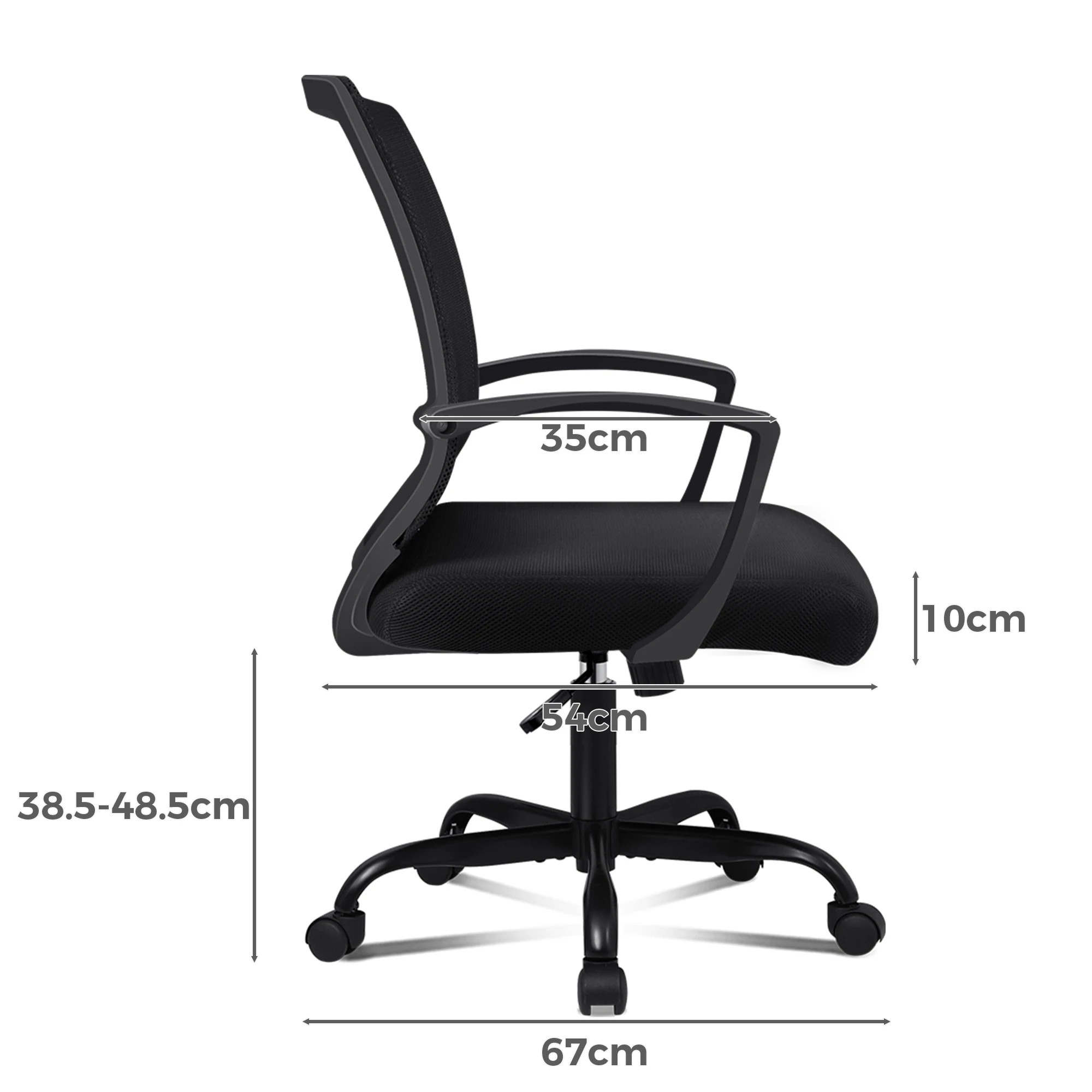 9 Alfordson Mesh Office Chair Executive Tilt Fabric Seat Gaming Racing Computer - Black, 9 of 10