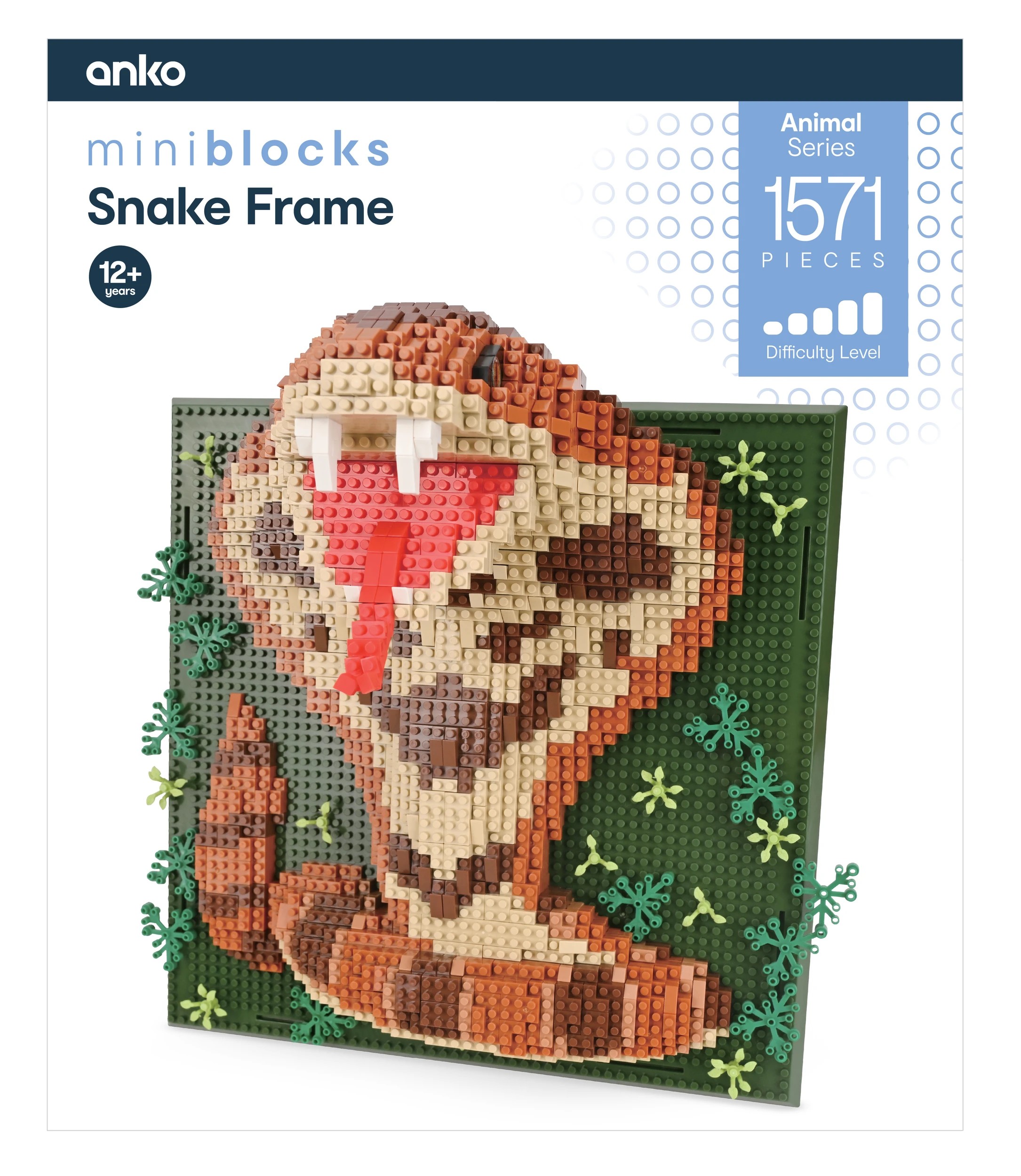 1 1571 Piece Mini Blocks Animal Series: Snake Frame, 1 of 4
