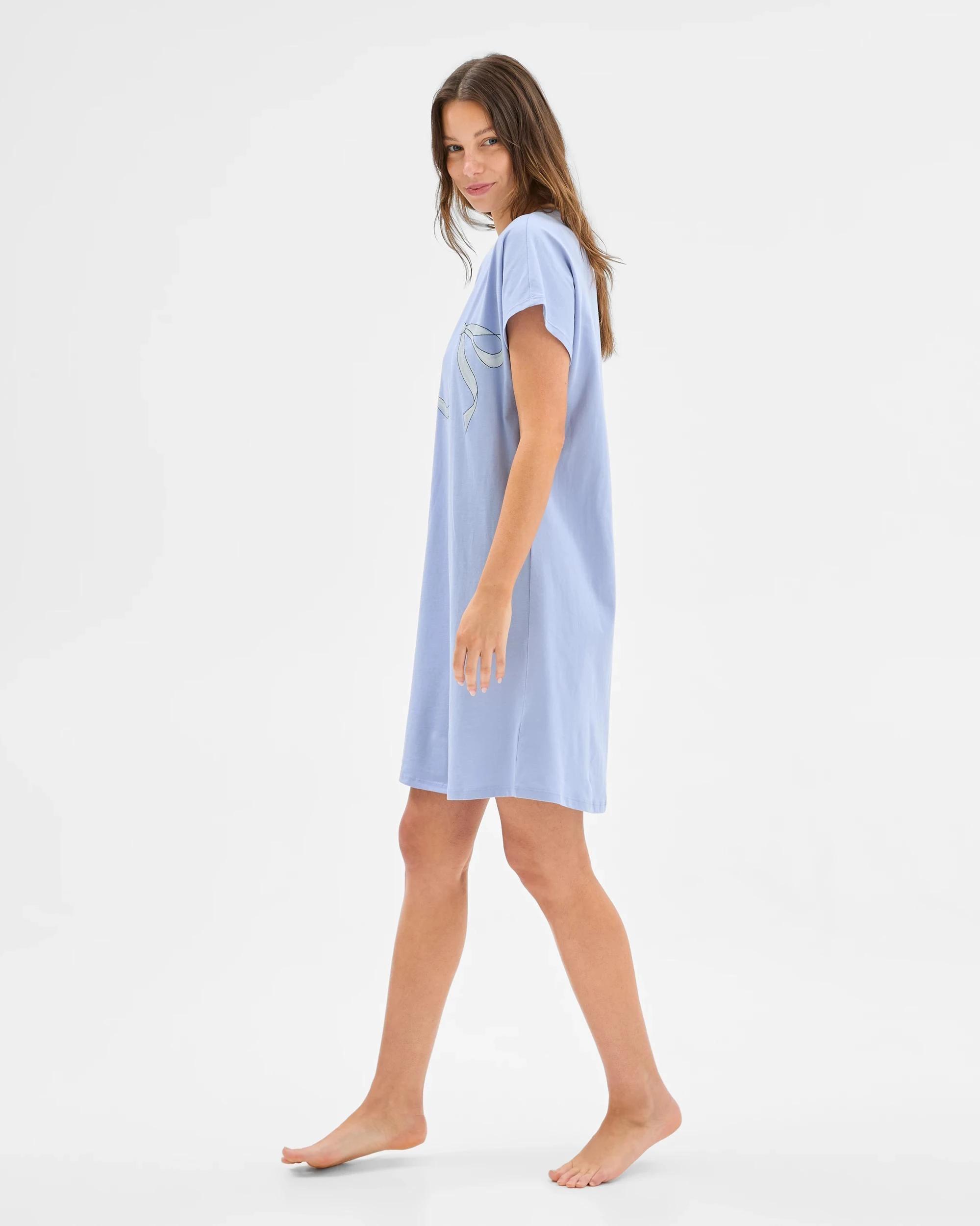 4 Target Australian Cotton T-Shirt Nightie BLUE BOWS, 4 of 5