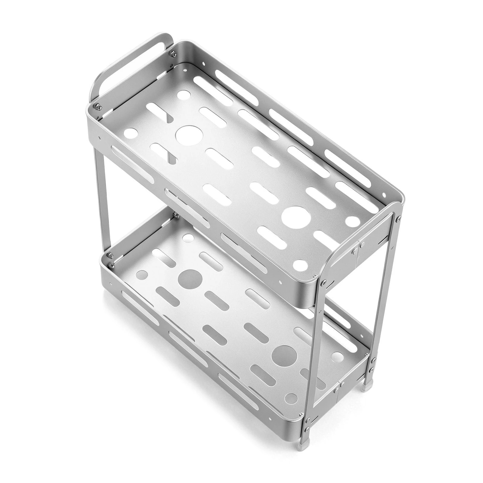 4 Ausway 2-Tier Aluminium Shower Organiser, Bathroom Caddy Shelf Storage Rack, 4 of 7