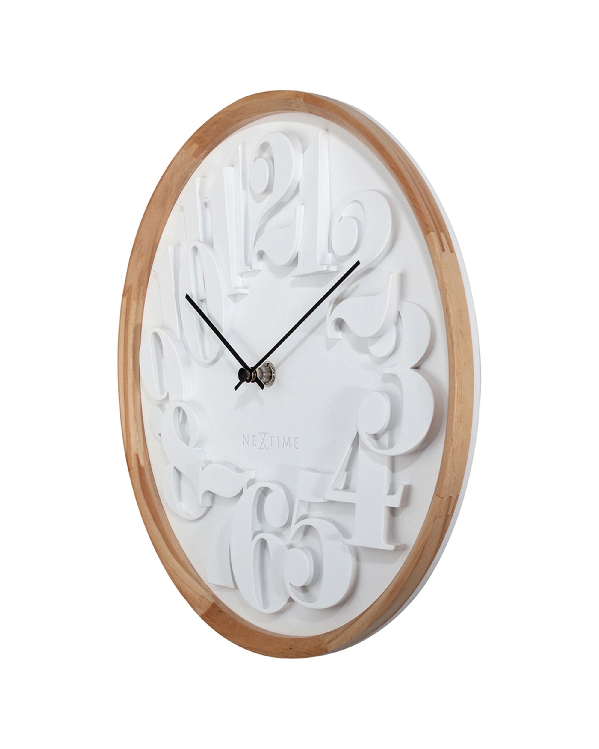 2 NeXtime Shunkan Japanese Design Wall Clock Pine Wood Concrete - Natural, 2 of 6