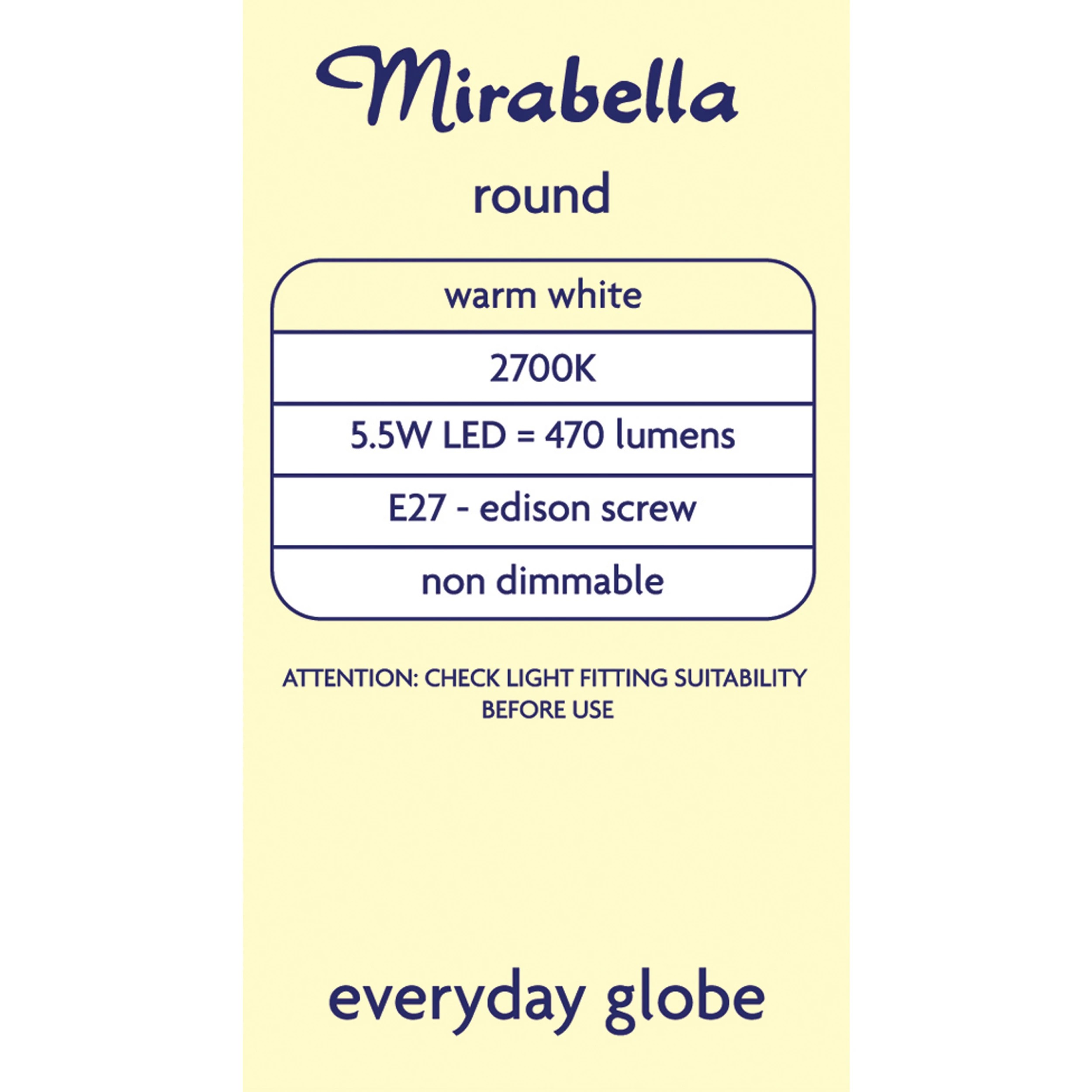 4 Mirabella E27 5.5W Warm White LED Round Everyday Globe, 4 of 7
