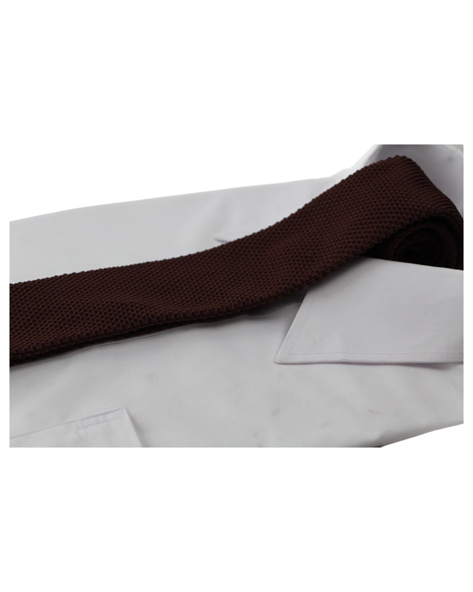 3 Zasel Mens Knitted Neck Tie - Brown, 3 of 3