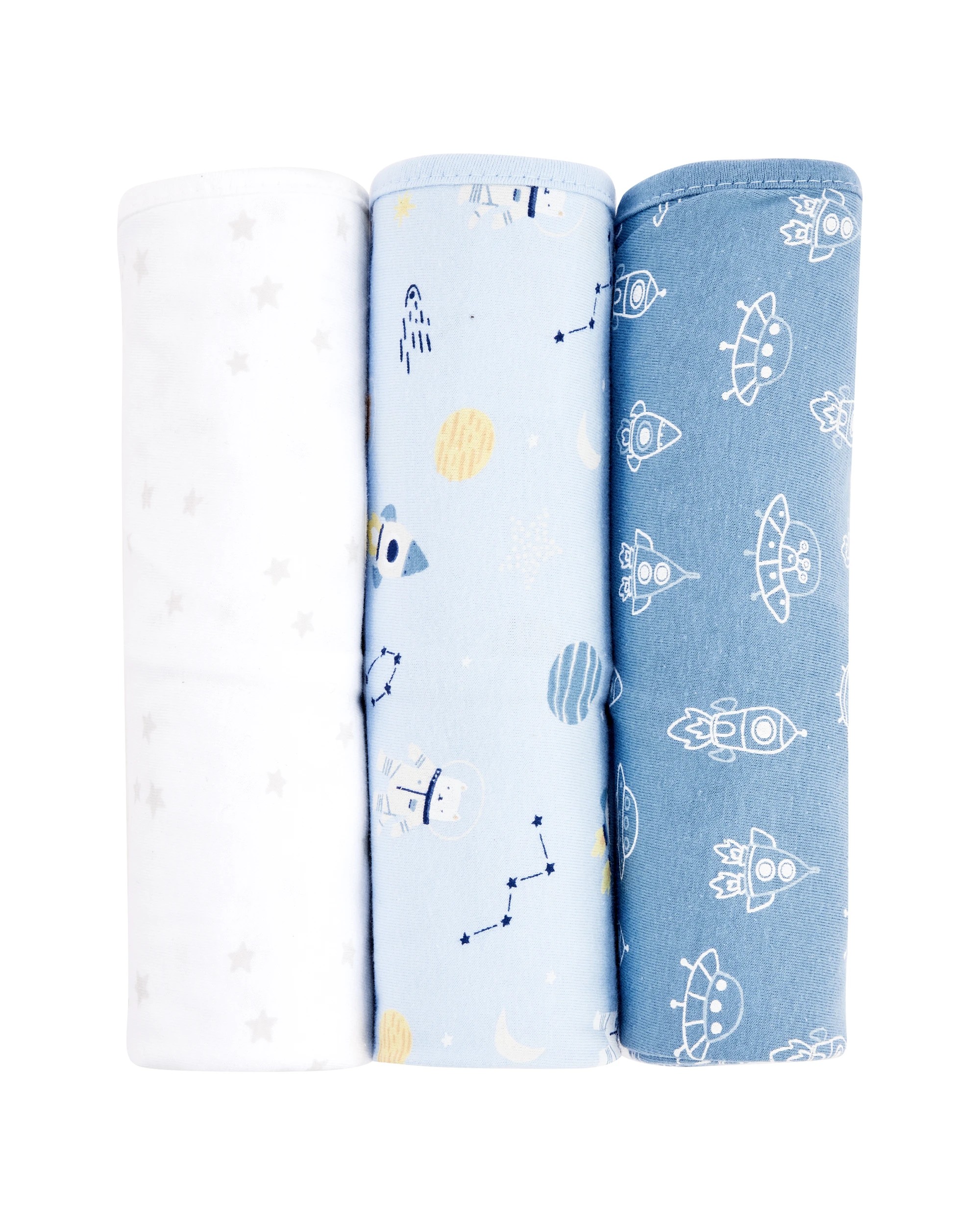 3 3 Pack Organic Cotton Jersey Wraps, 3 of 6