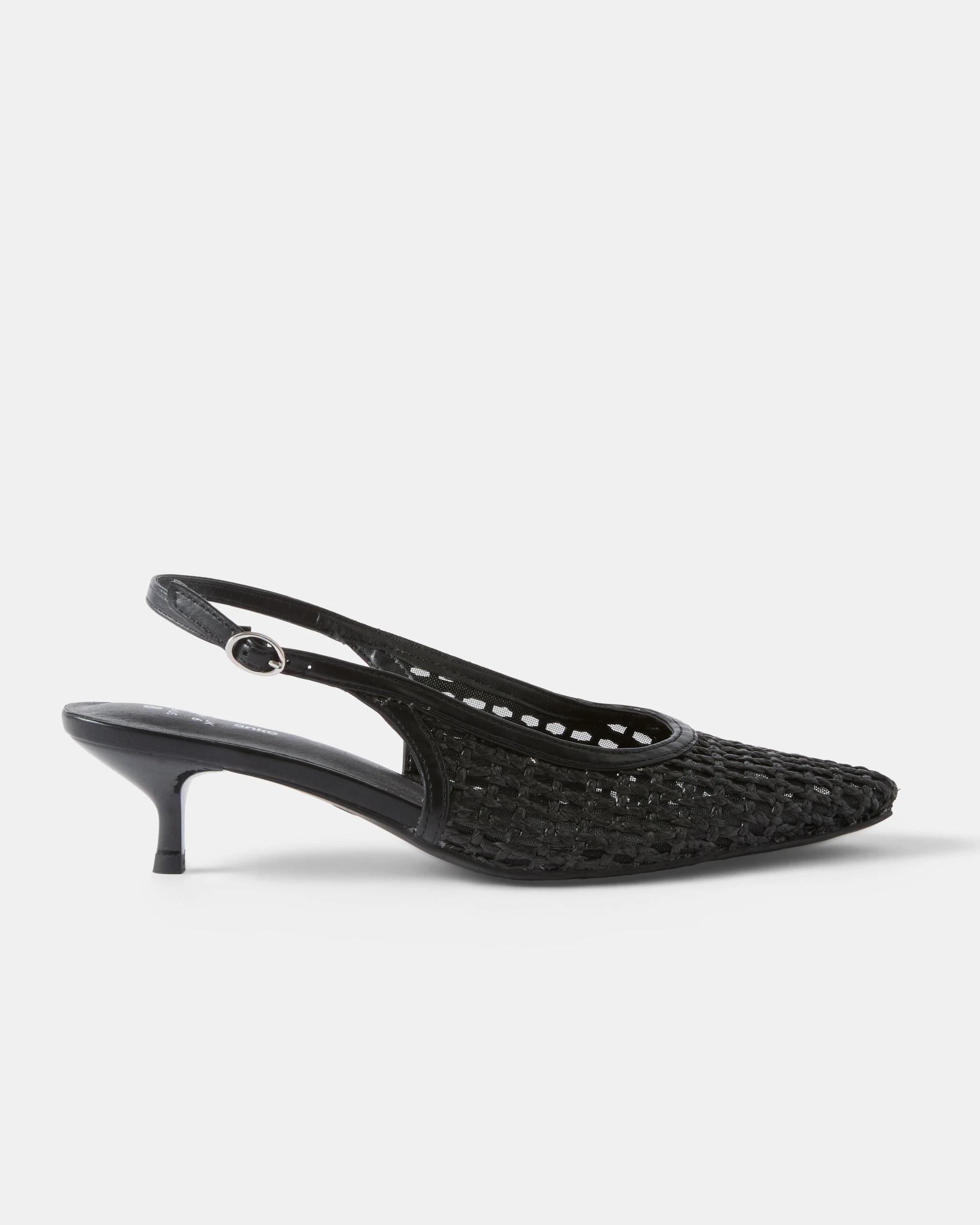1 Slingback Kitten Heels Black, 1 of 5