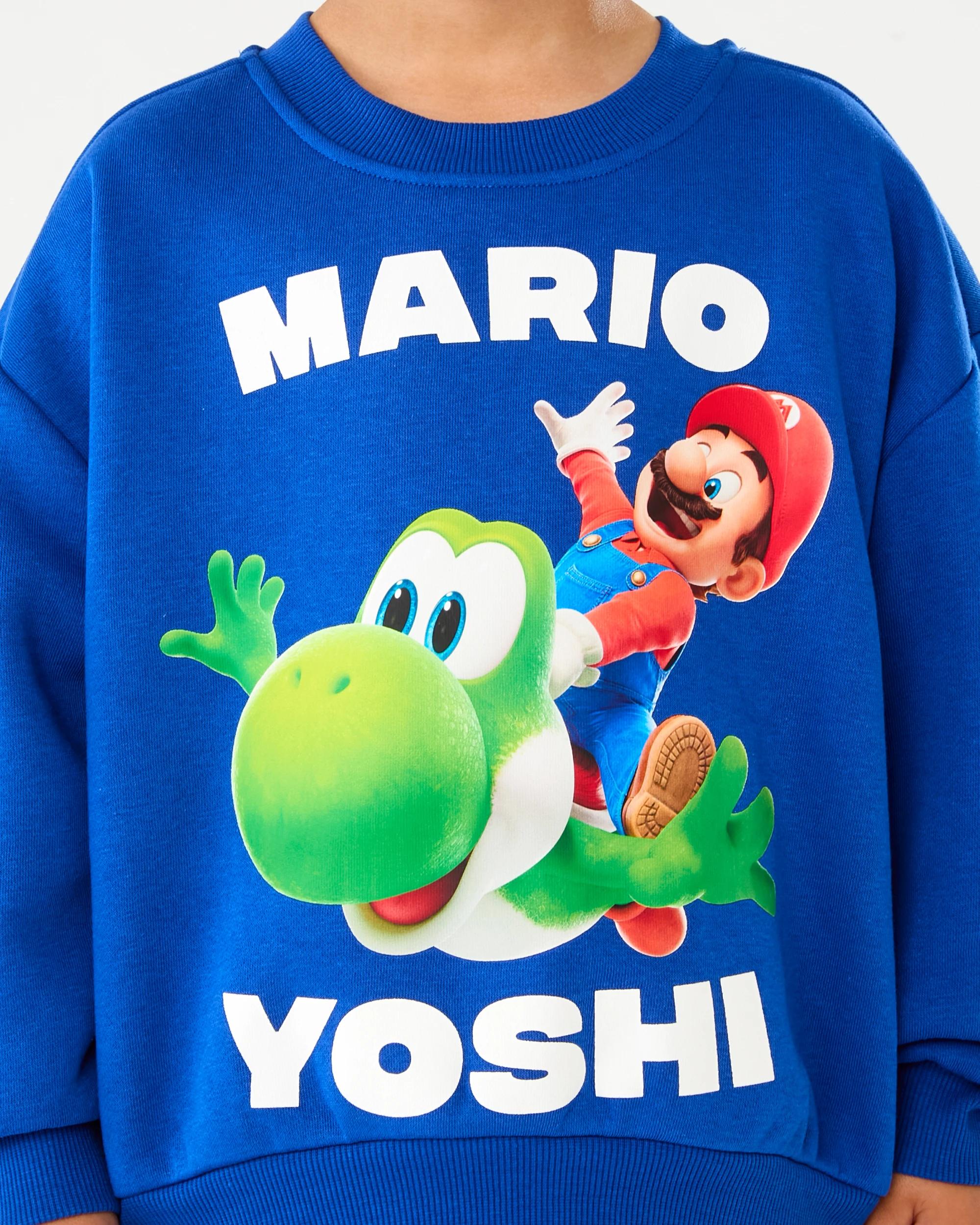 6 Super Mario License Oversized Crew Neck Sweatshirt Mario, 6 of 8
