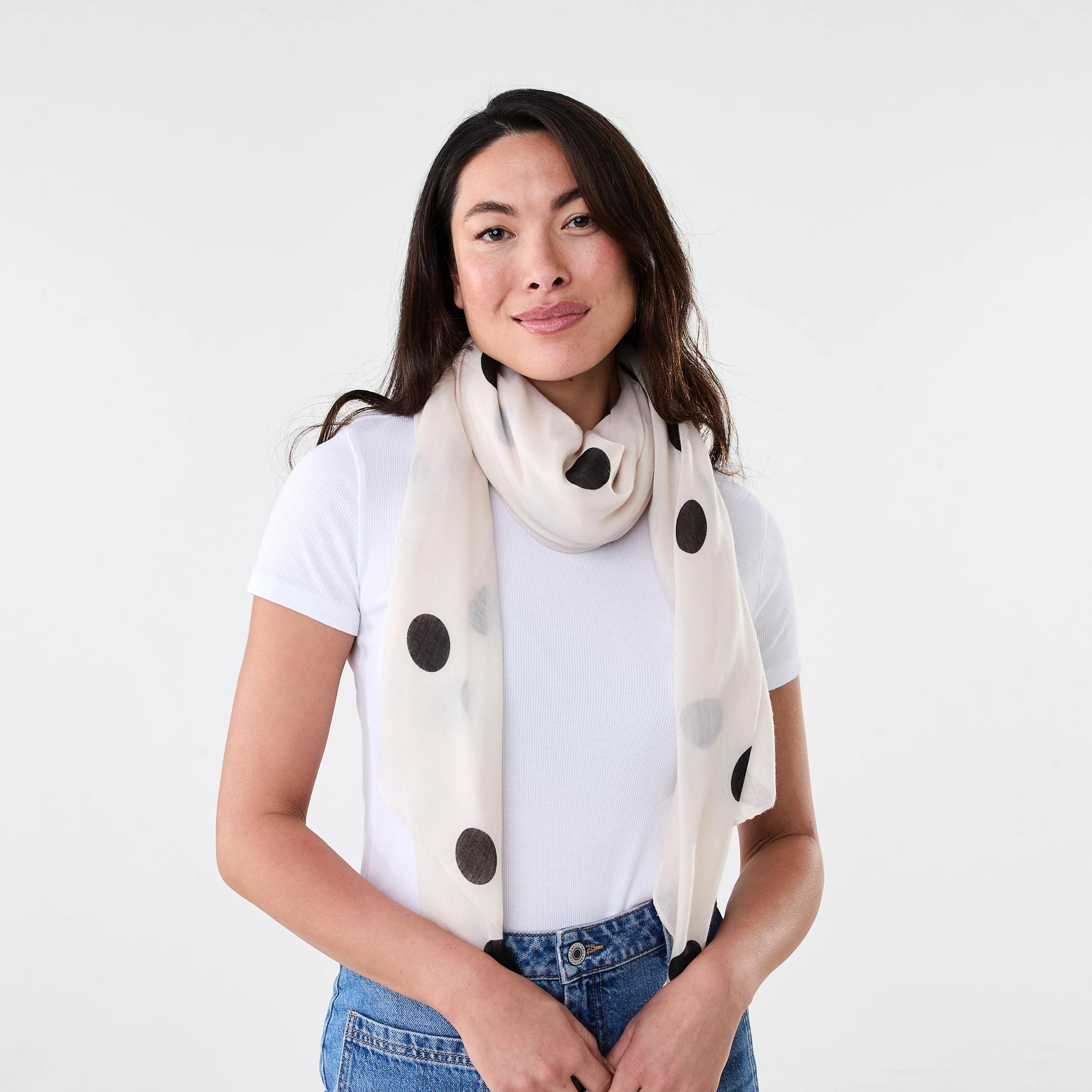 3 Large Lightweight Scarf Polka Dot, 3 of 3