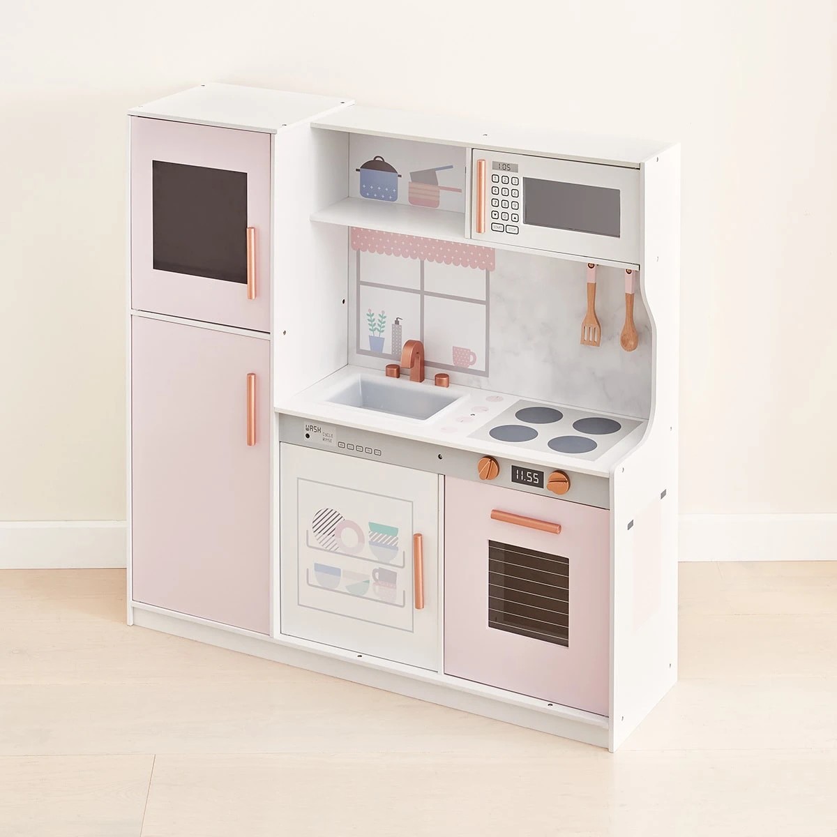 4 Pink Large Wooden Kitchen Playset, 4 of 10