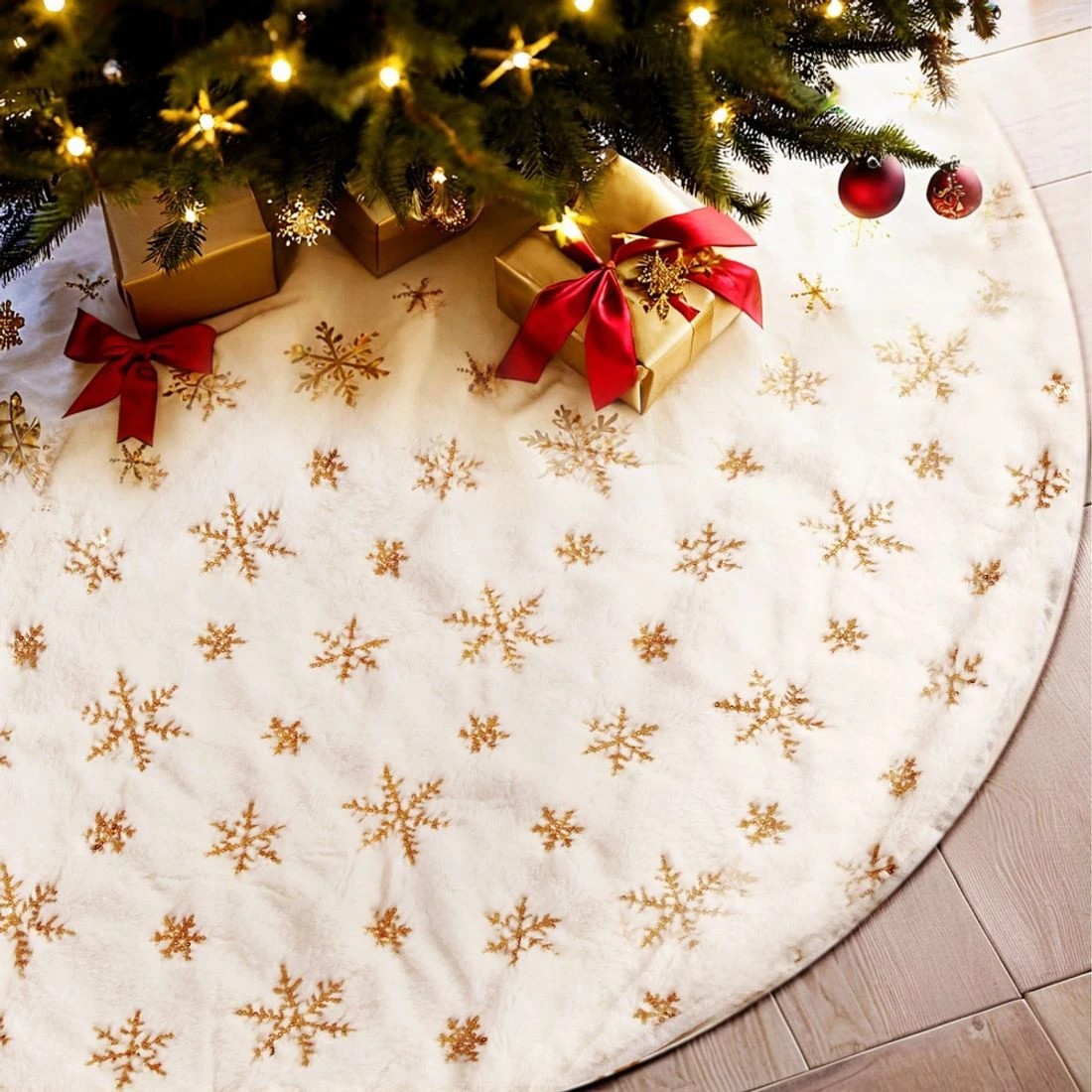 3 Jingle Jollys Christmas Tree Skirt 120cm Snowflake Ornaments Xmas Decorations - Multi, 3 of 4
