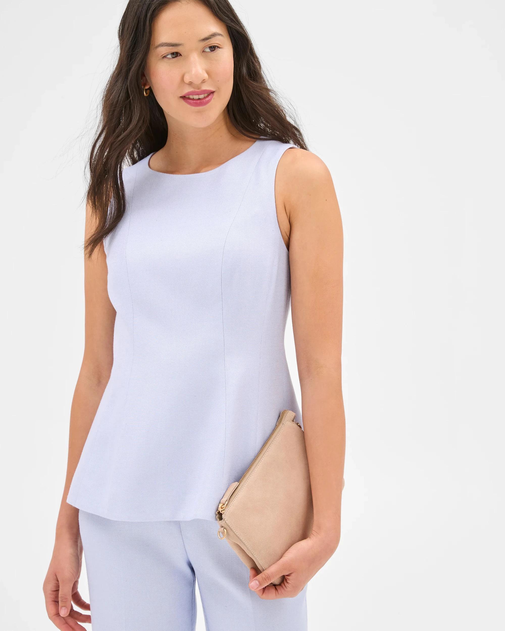 2 Sleeveless Textured Pleat Detail Top - Preview BABY LAVENDER, 2 of 5