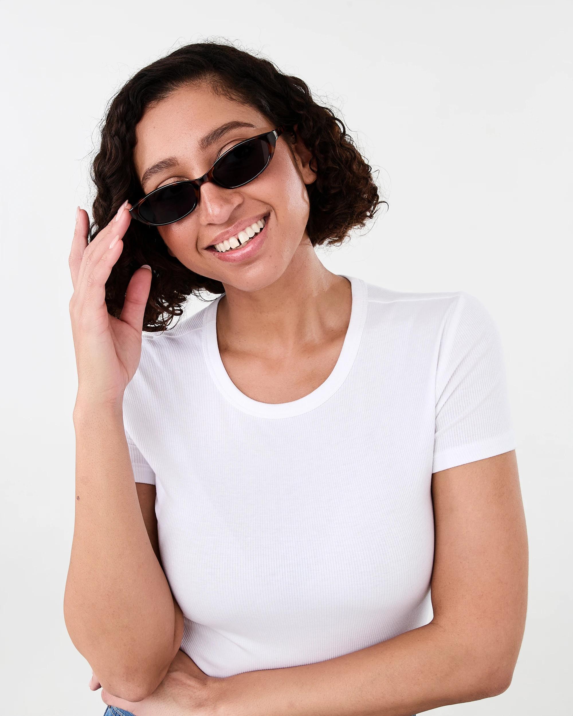 5 Thin Cat Eye Sunglasses Tort, 5 of 6