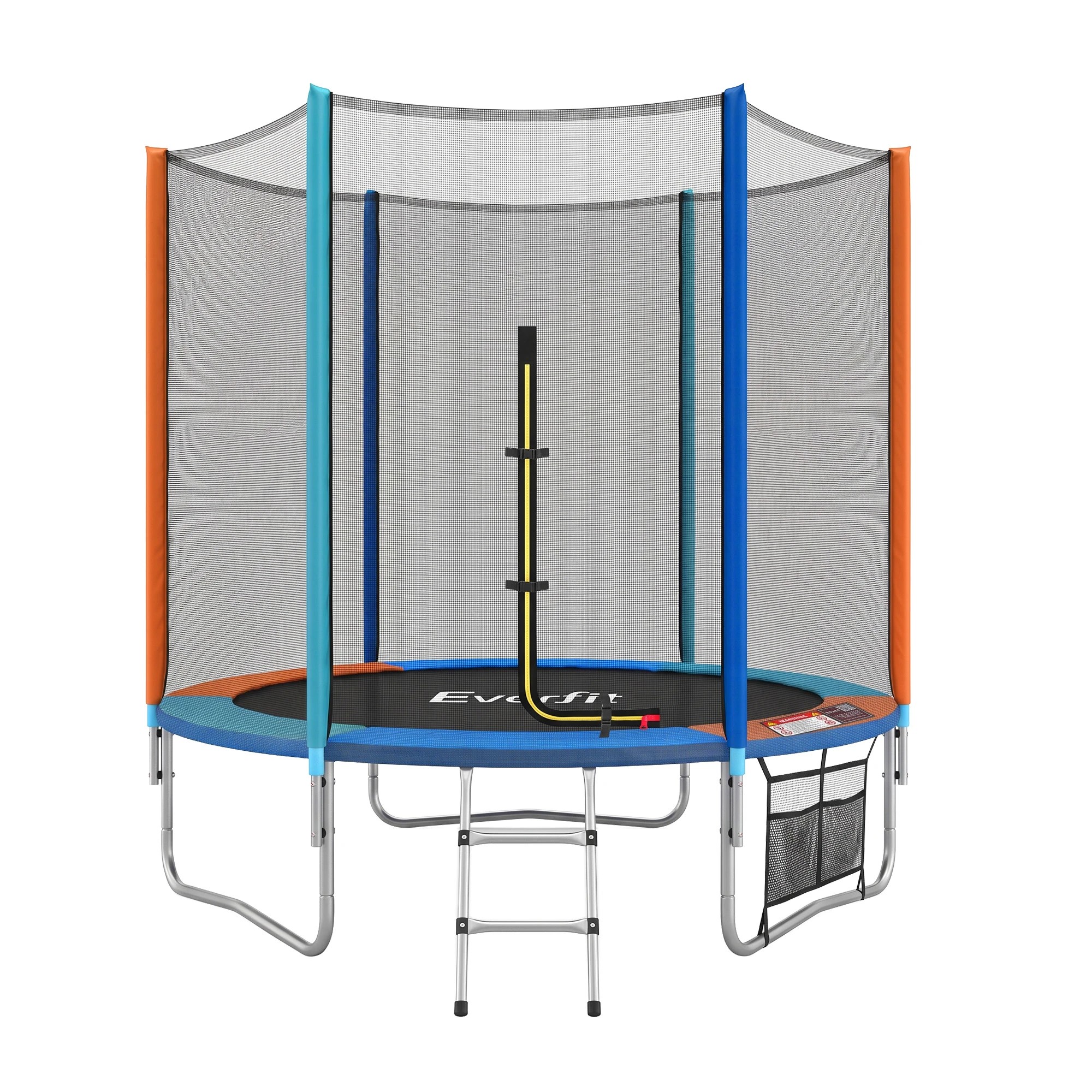 1 Everfit 6FT Kids Trampoline with Enclosure Net Storage Bag 60KG Capacity Outdoor Rebounder - Multi, 1 of 7