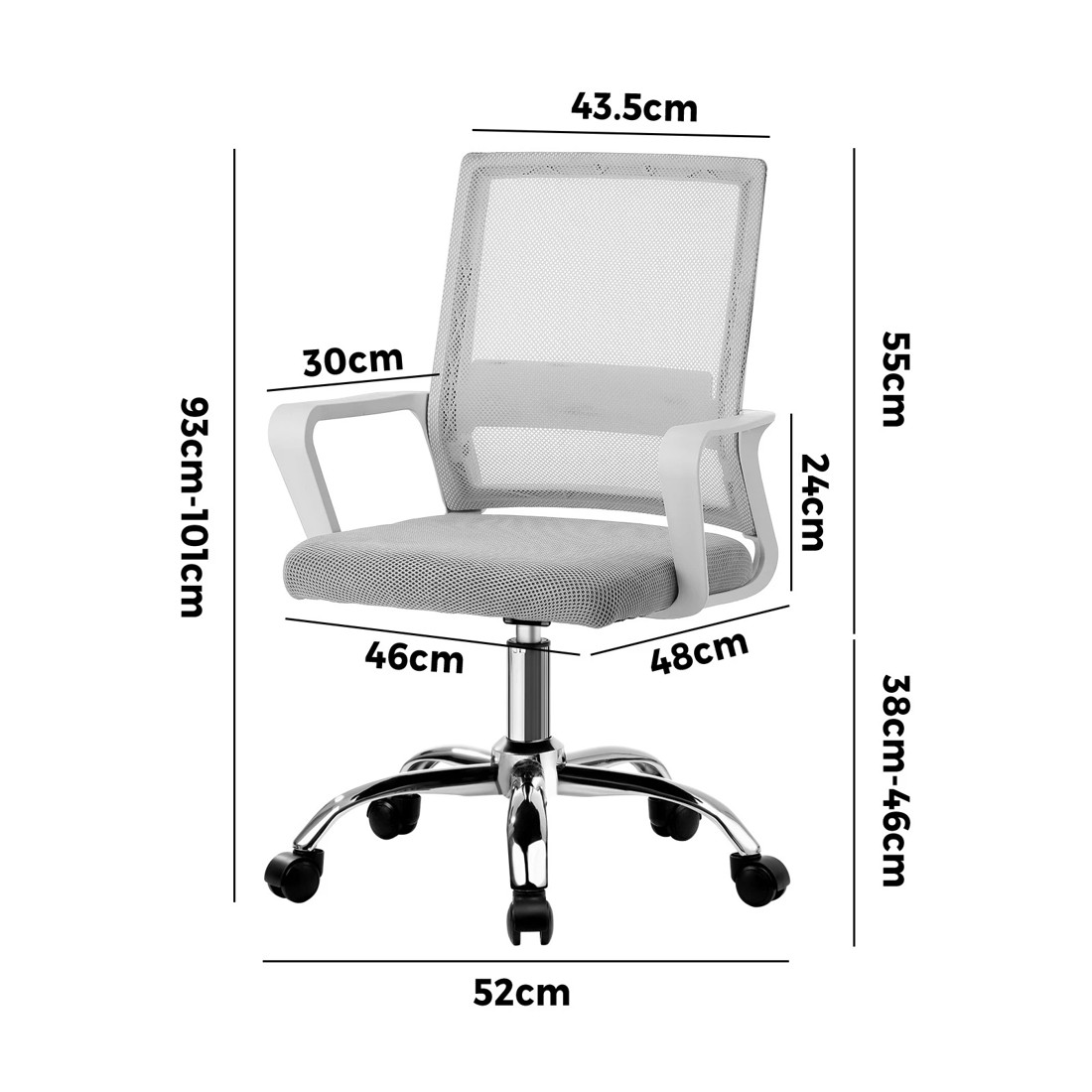 4 Oikiture Mesh Office Chair Executive Computer Seat
 - White, 4 of 10