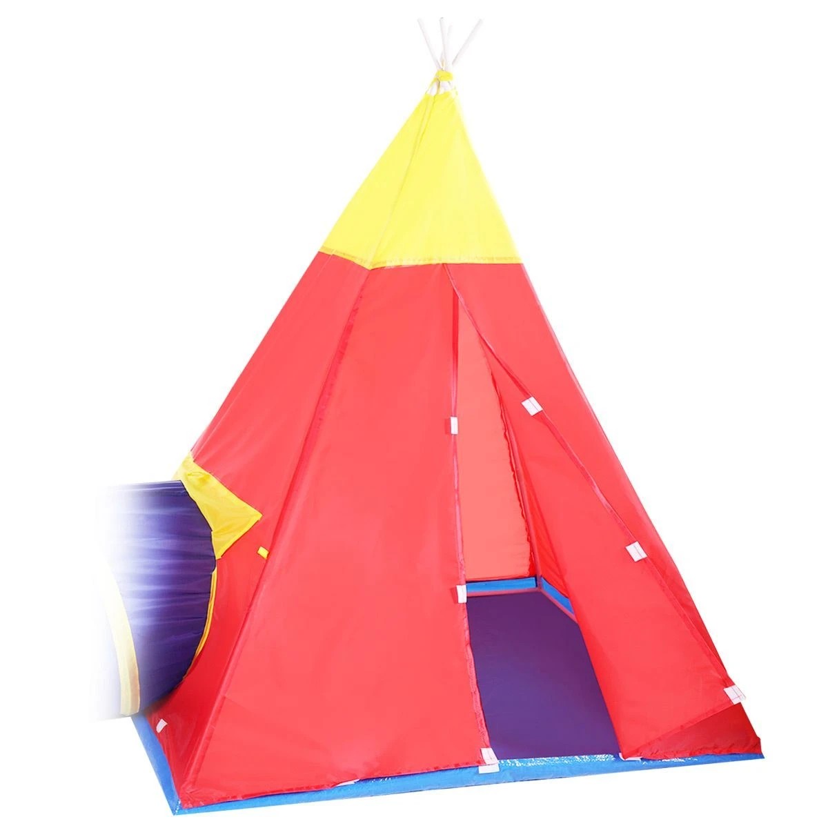 9 AUSWAY Kids Teepee & Tunnel Play Tent, 9 of 10