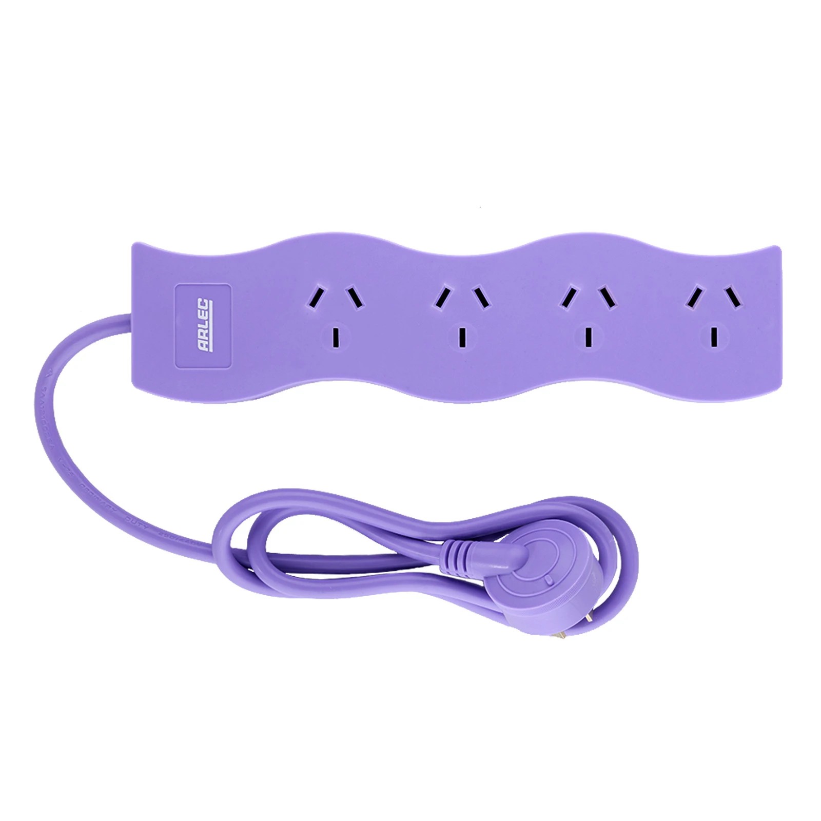 2 Arlec 4 Outlet Zig Zag Overload Protected Powerboard - Lilac - Purple, 2 of 4