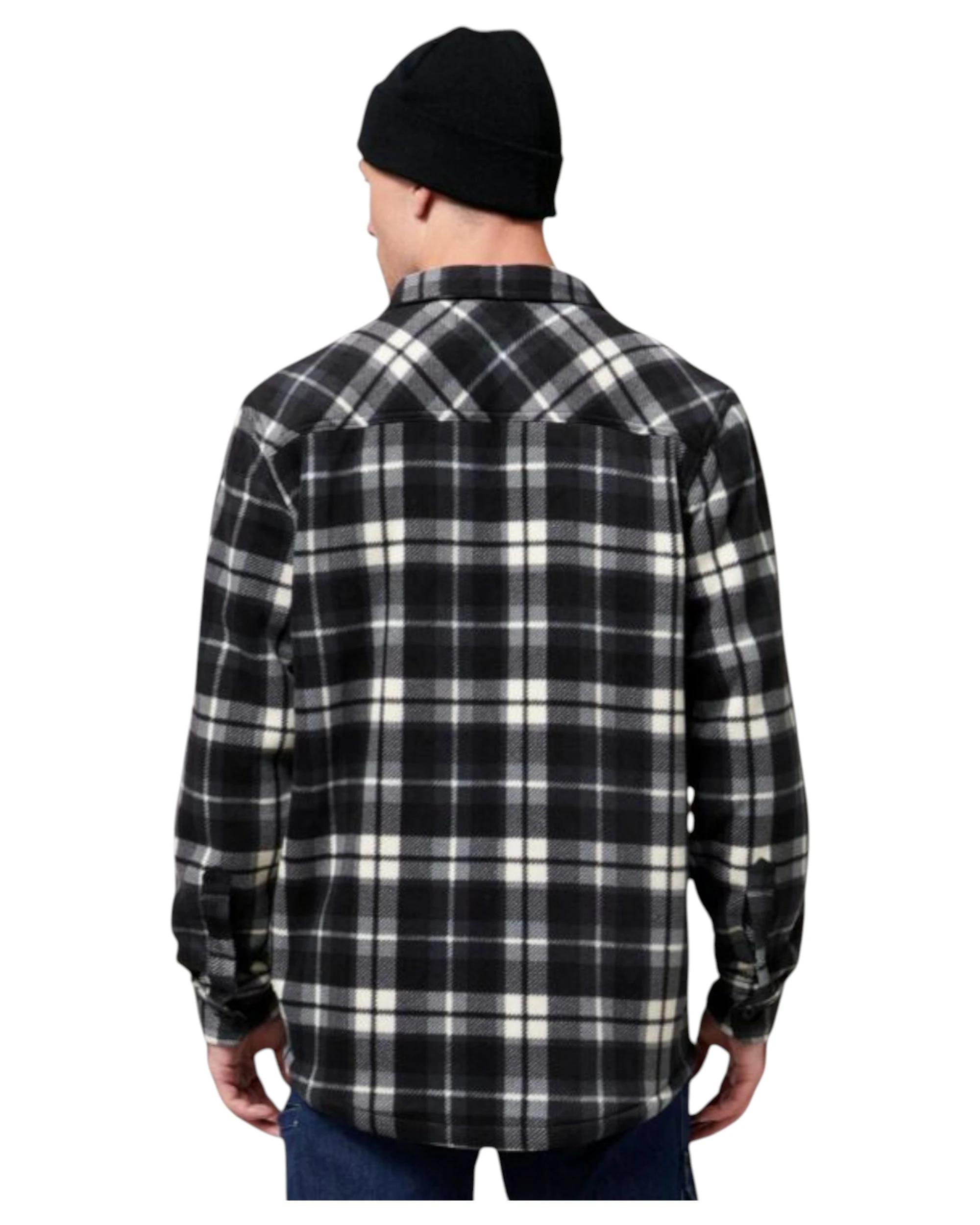 6 Hard Yakka Mens Legends Sherpa Fleece Jacket Shirt Black/Grey With Free Beanie TORNADO, 6 of 6