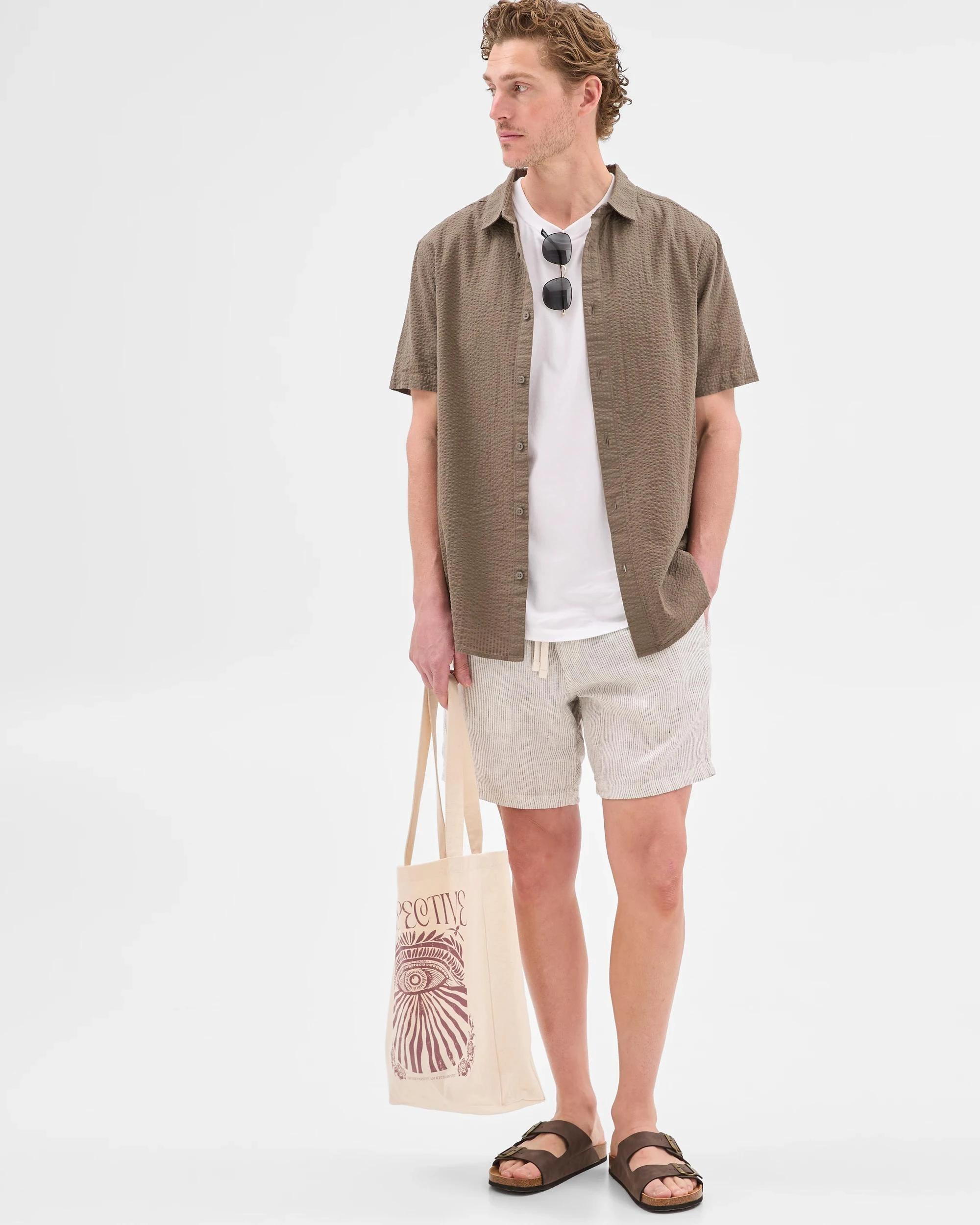 6 Target European Linen Stripe Shorts NEUTRAL, 6 of 7