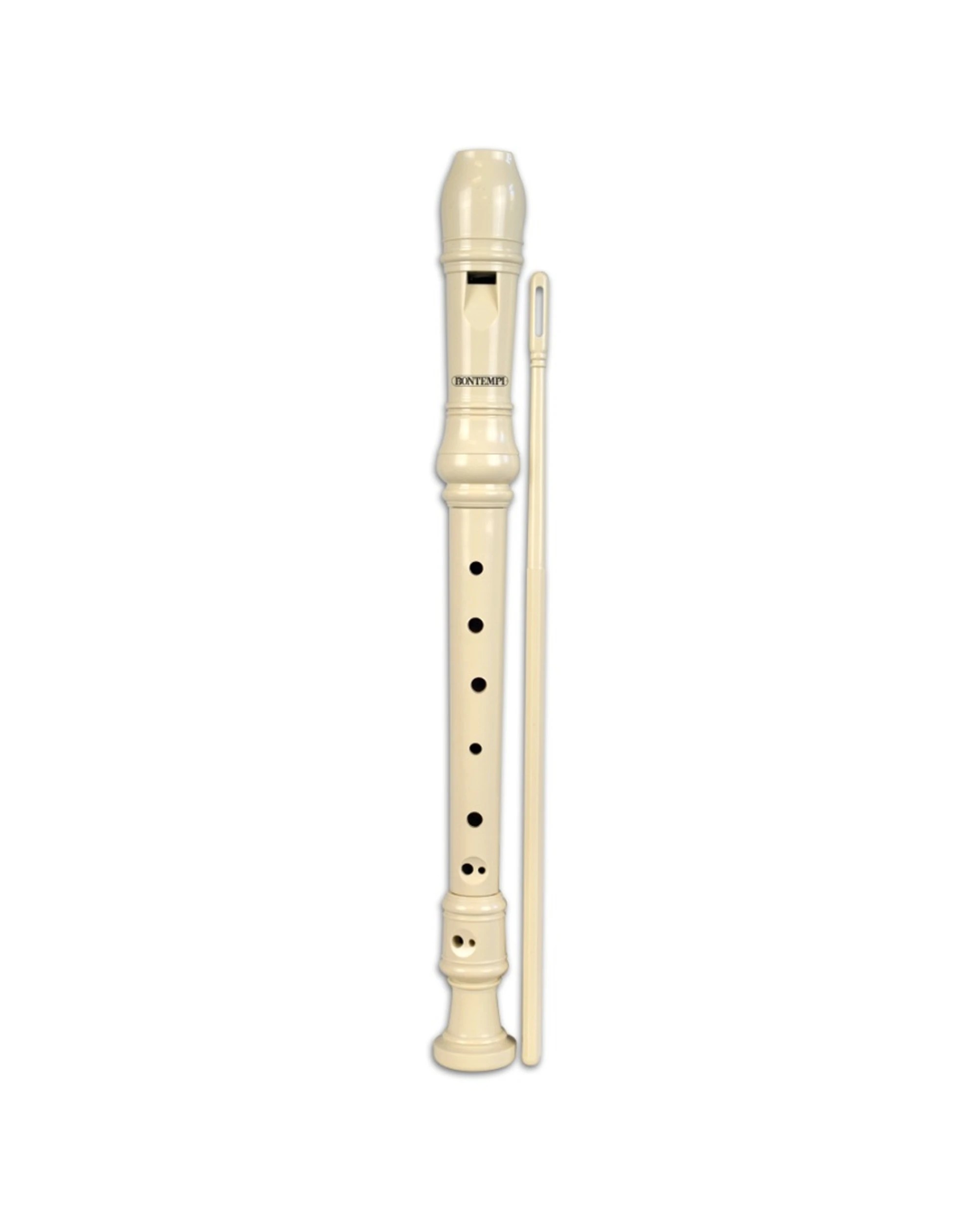 1 Bontempi Recorder Ivory Baroque Fingering With Brush In Box Music Instrument - Beige, 1 of 2