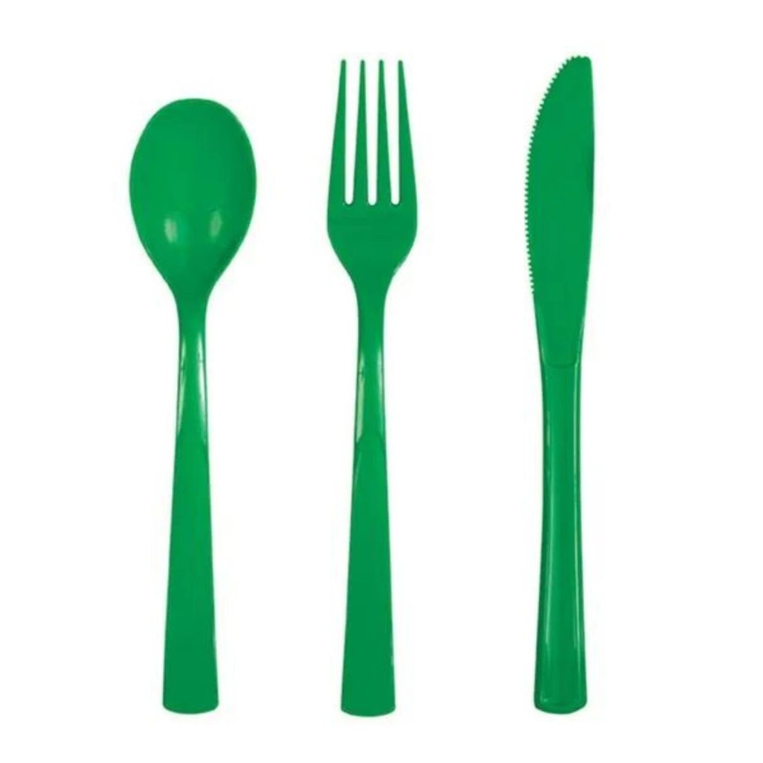 1 Unique Emerald Green Reusable Plastic Cutlery (Pack of 18), 1 of 2