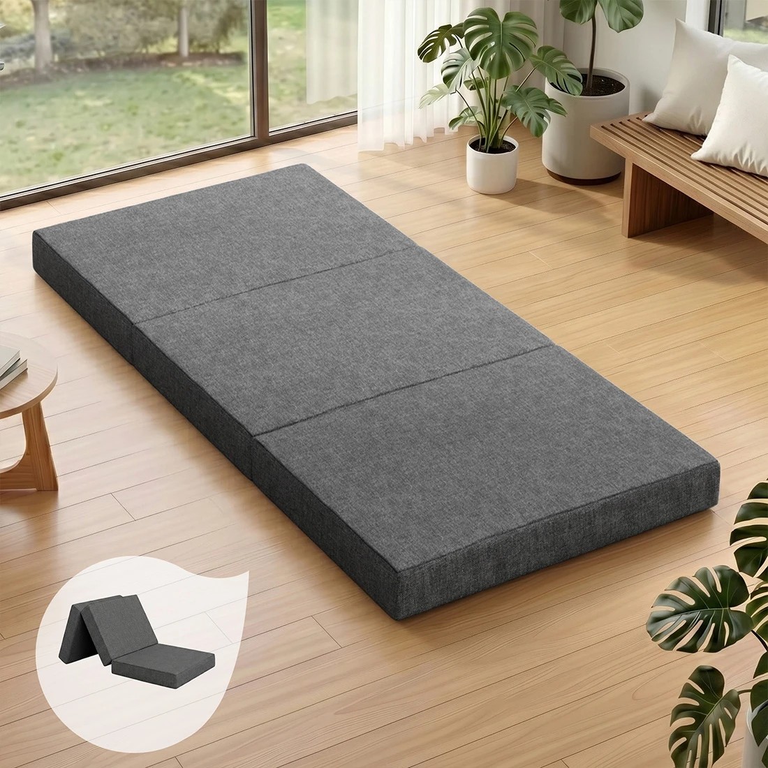 1 Giselle Bedding Foldable Mattress Folding Foam Bed - Single Bed - Grey, 1 of 7